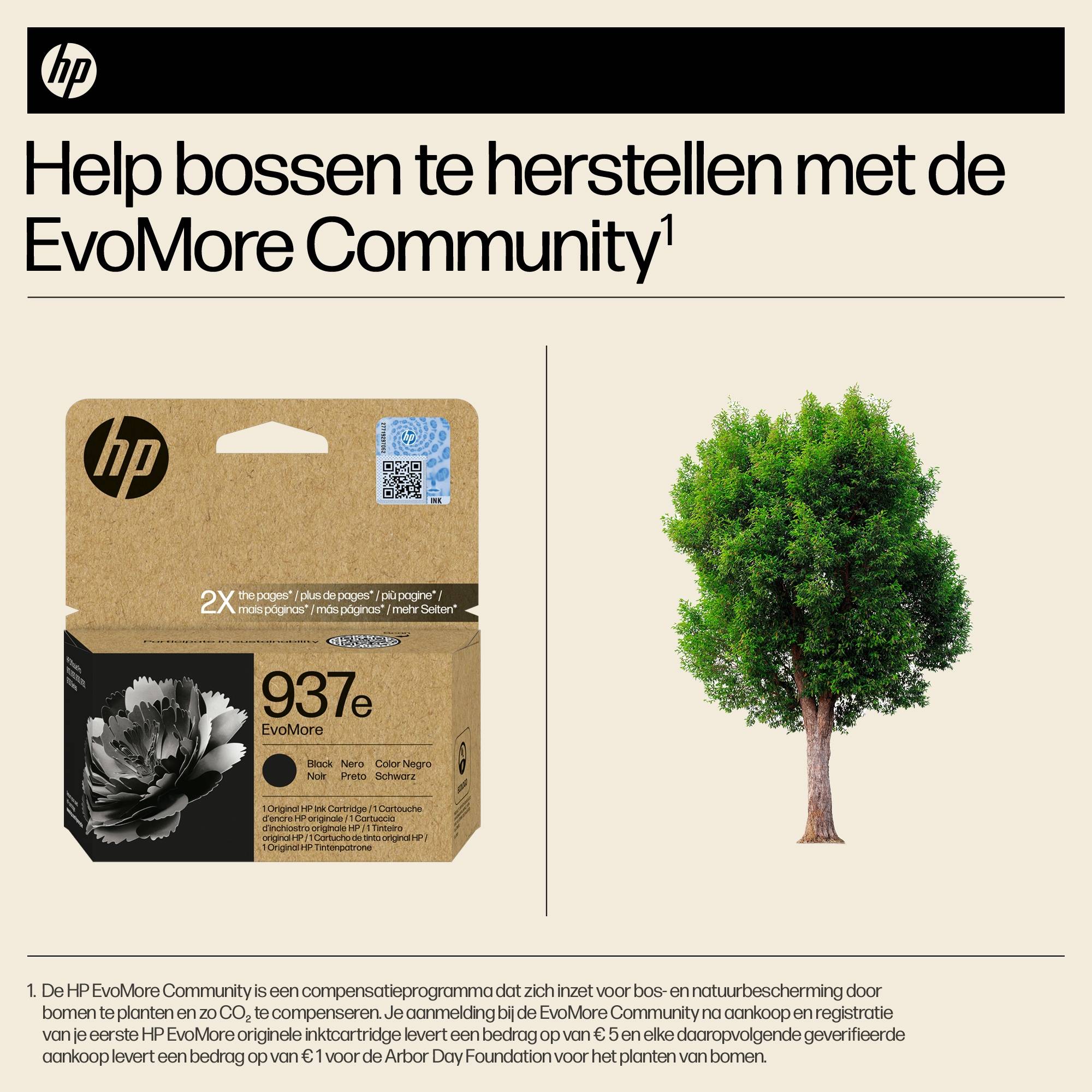 HP 937e EvoMore originele zwarte inktcartridge