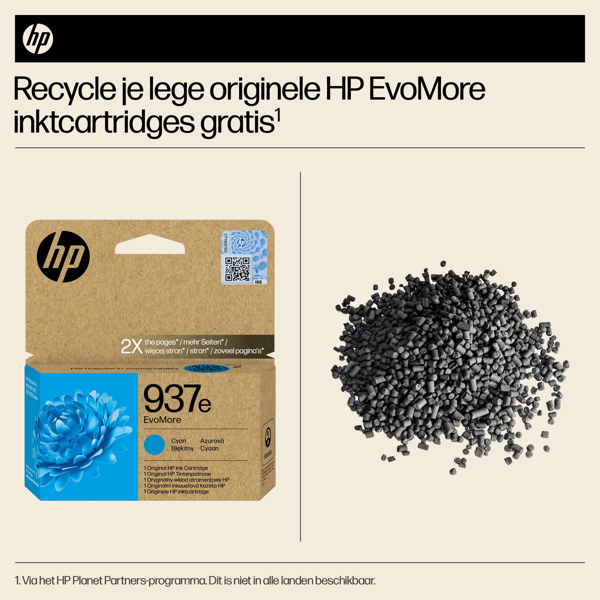 HP 937e EvoMore originele cyaan inktcartridge