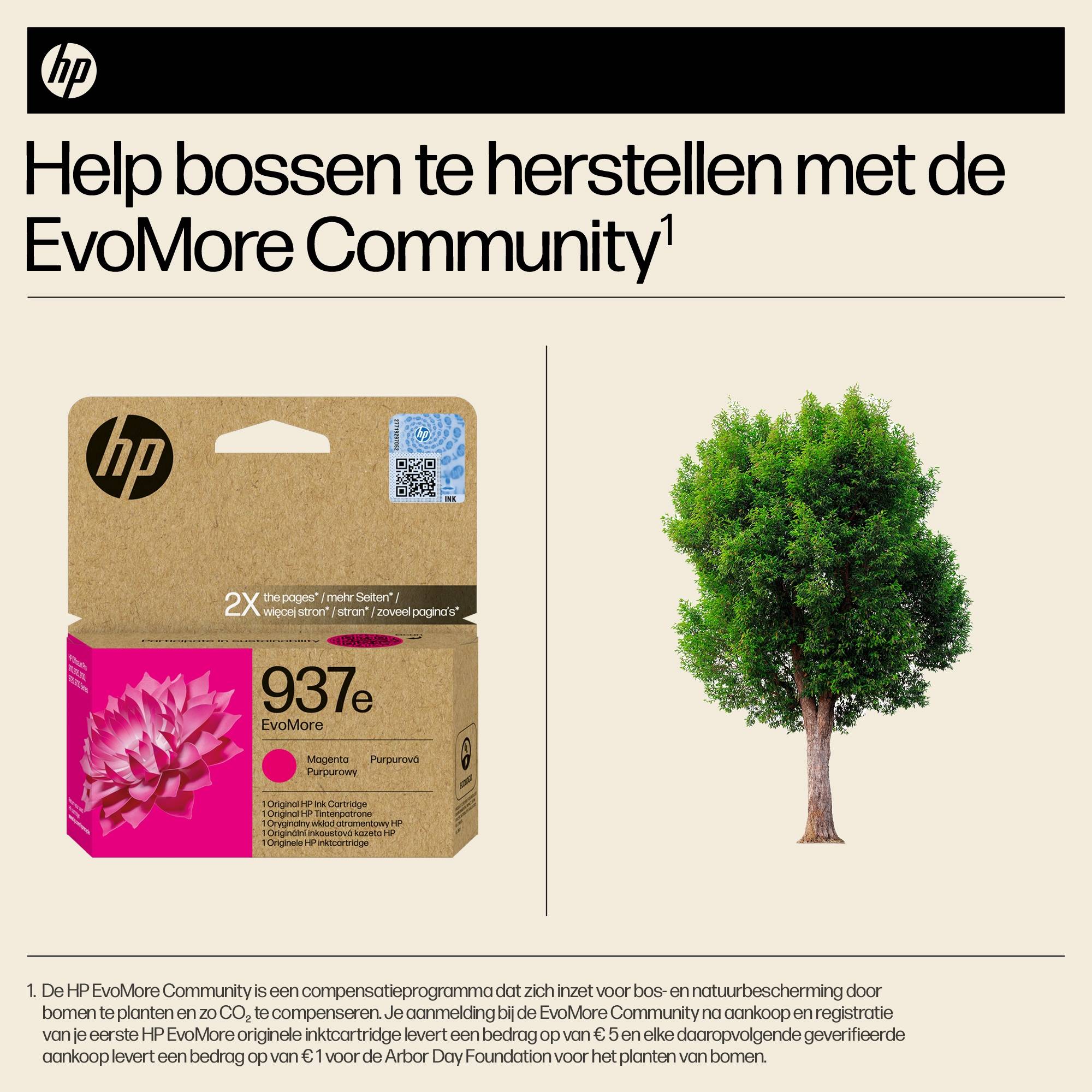 HP 937e EvoMore originele magenta inktcartridge