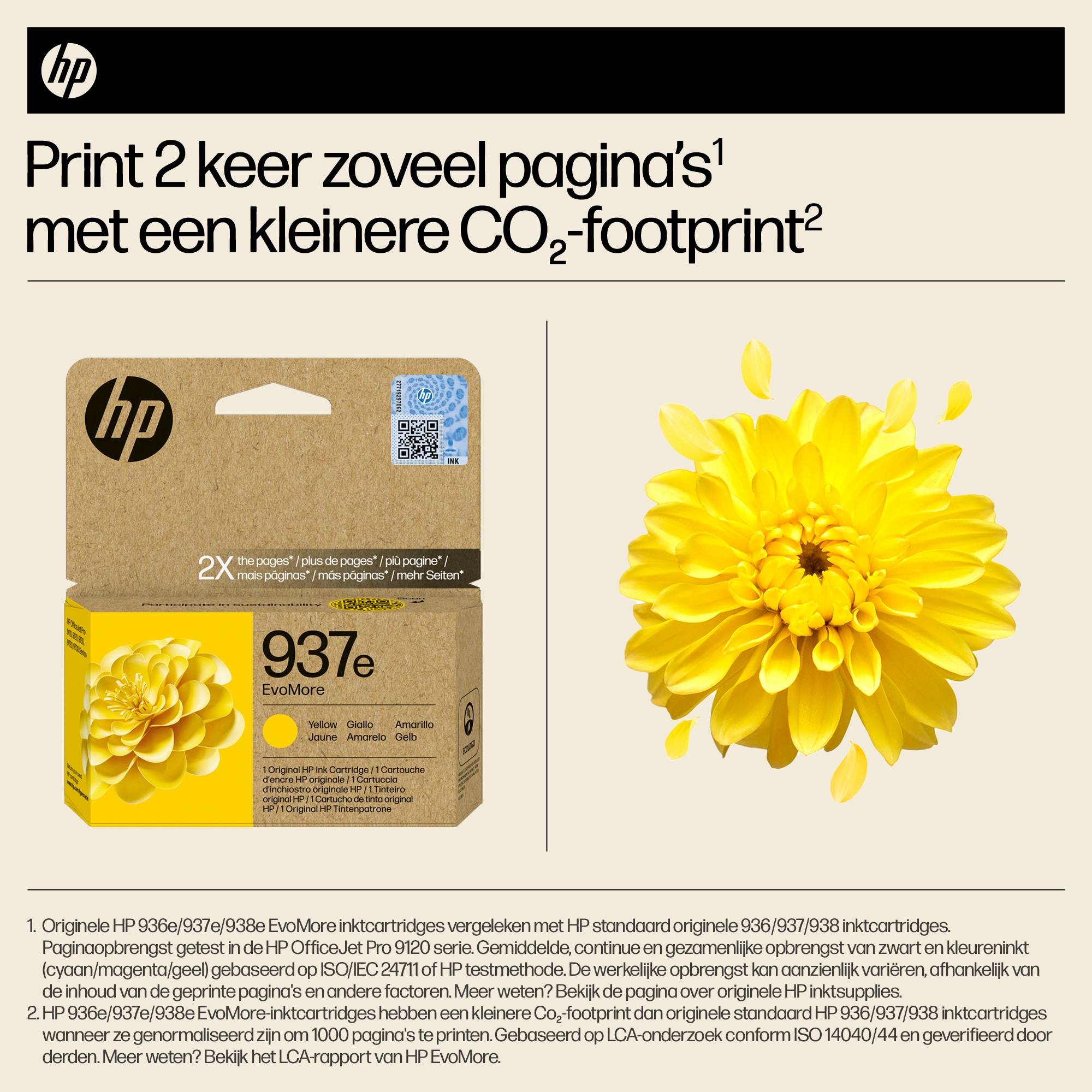HP 937e EvoMore originele gele inktcartridge