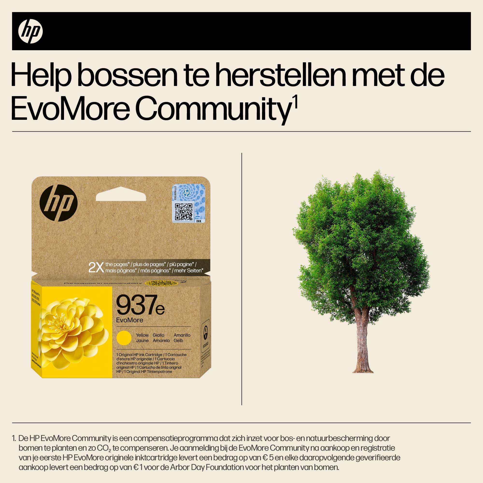 HP 937e EvoMore originele gele inktcartridge