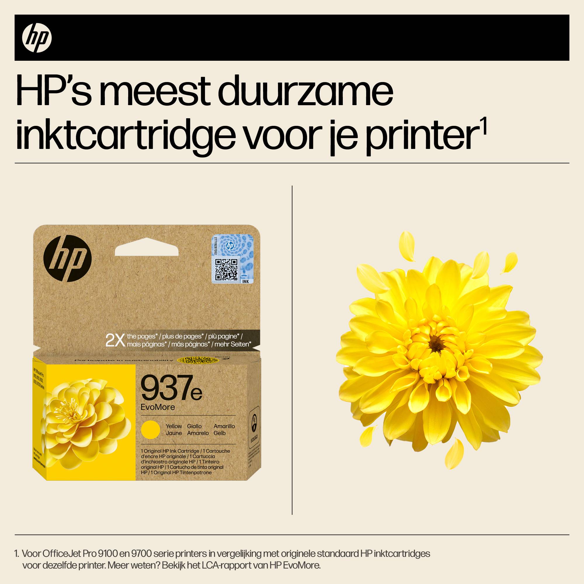 HP 937e EvoMore originele gele inktcartridge