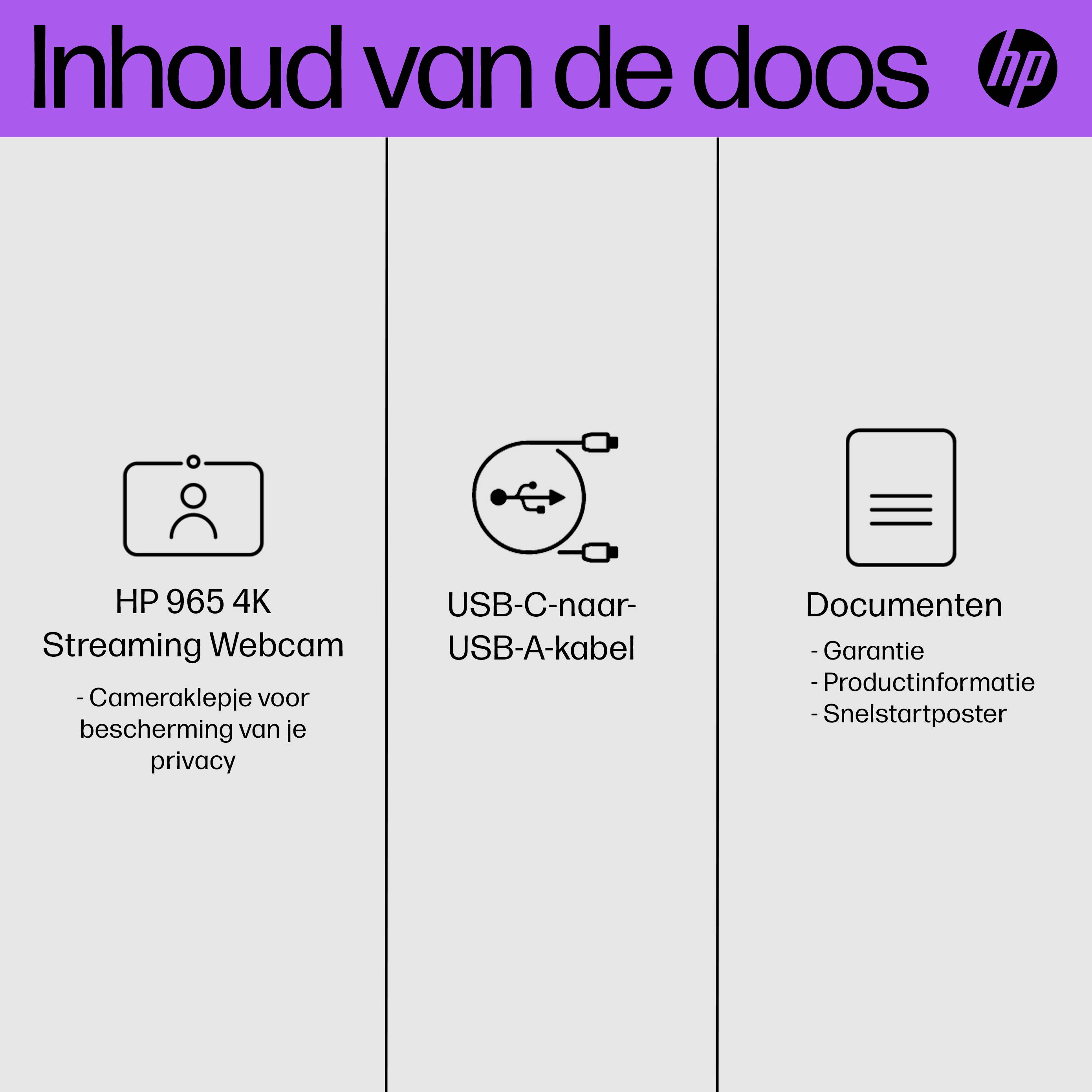 HP 965 4K webcam voor streaming