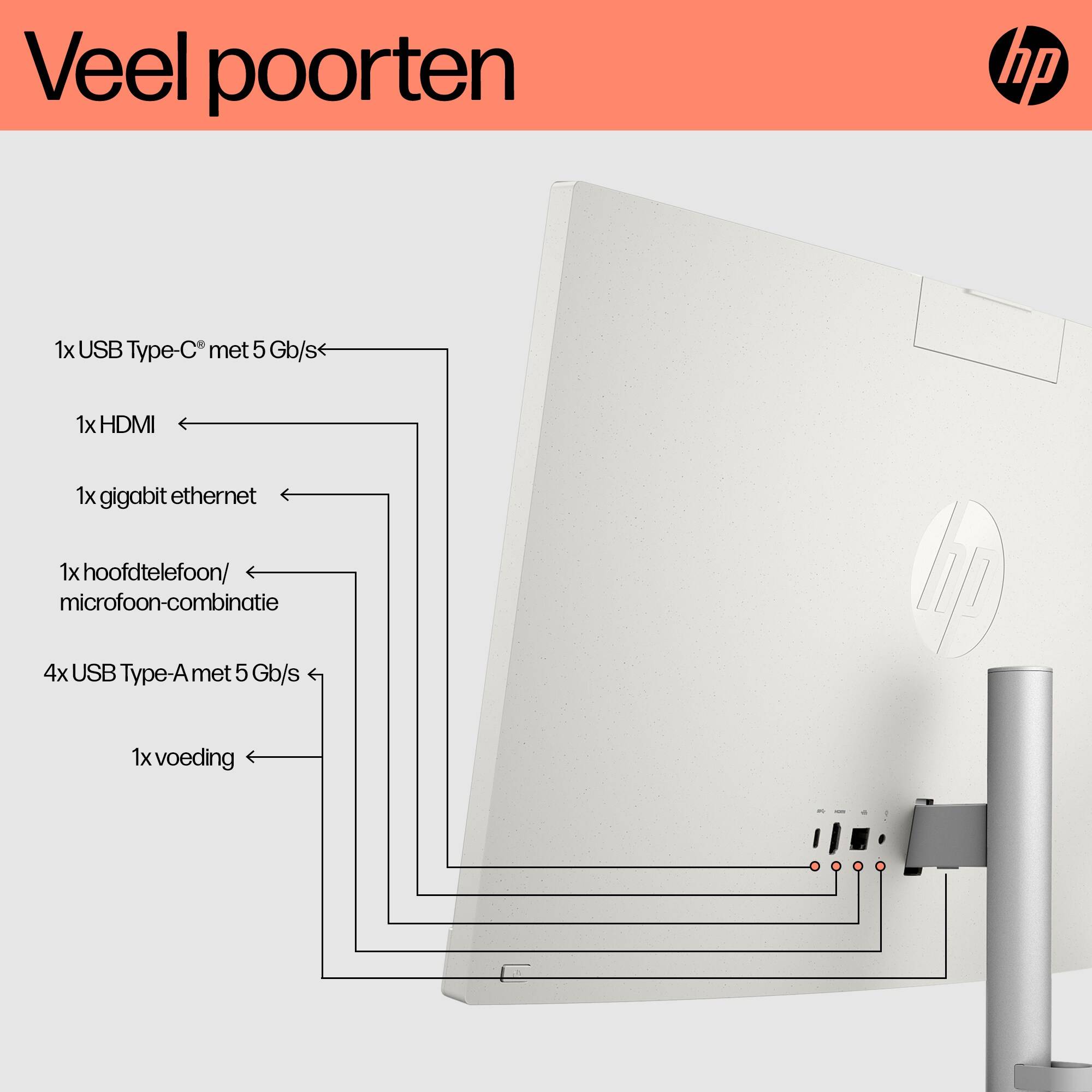 HP 24-cr0050nd AMD Ryzen™ 5 7520U 60,5 cm (23.8") 1920 x 1080 Pixels Alles-in-één-pc 8 GB LPDDR5-SDRAM 512 GB SSD Windows 11 Home Wi-Fi 6 (802.11ax) Zwart