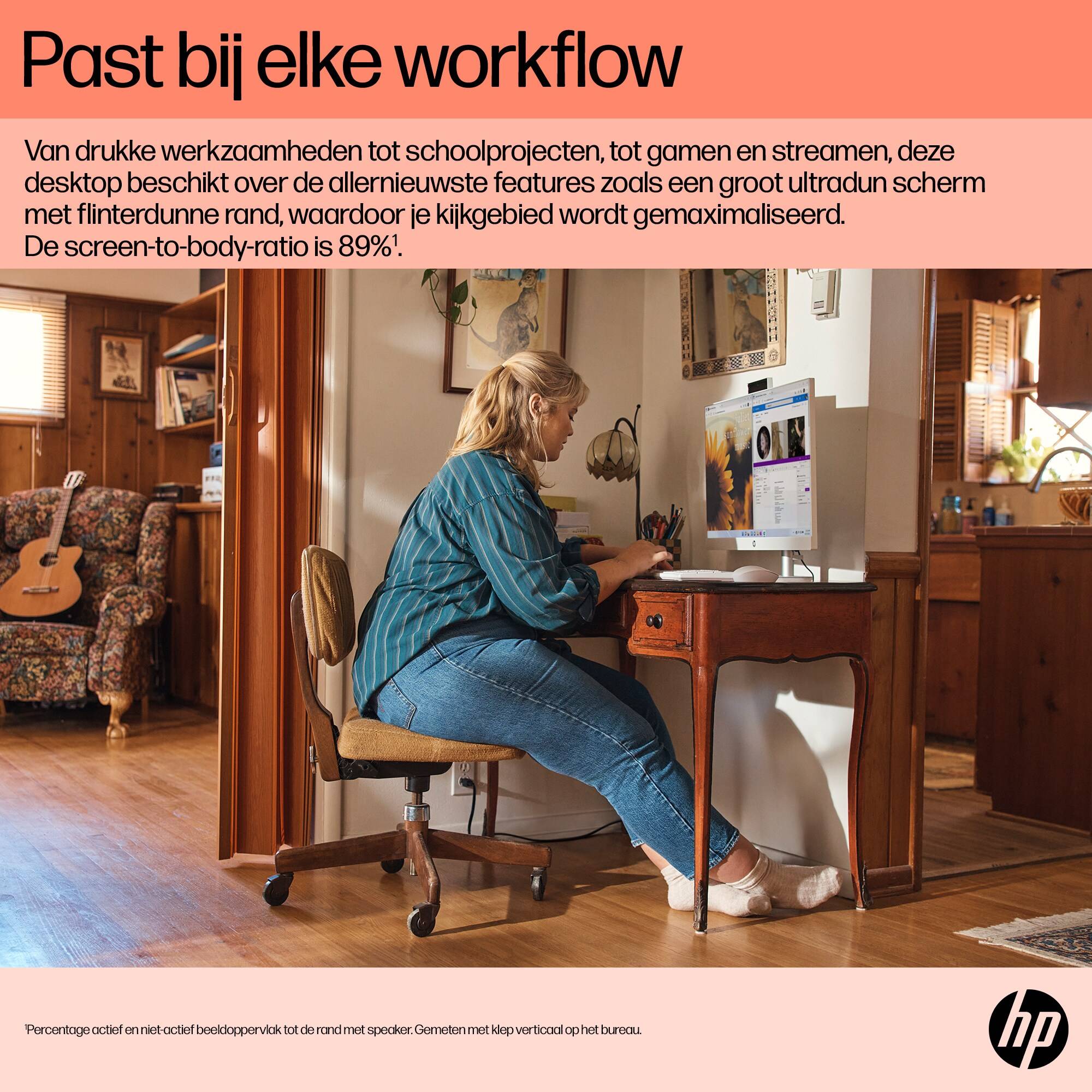 HP 24-cr0050nd AMD Ryzen™ 5 7520U 60,5 cm (23.8") 1920 x 1080 Pixels Alles-in-één-pc 8 GB LPDDR5-SDRAM 512 GB SSD Windows 11 Home Wi-Fi 6 (802.11ax) Zwart