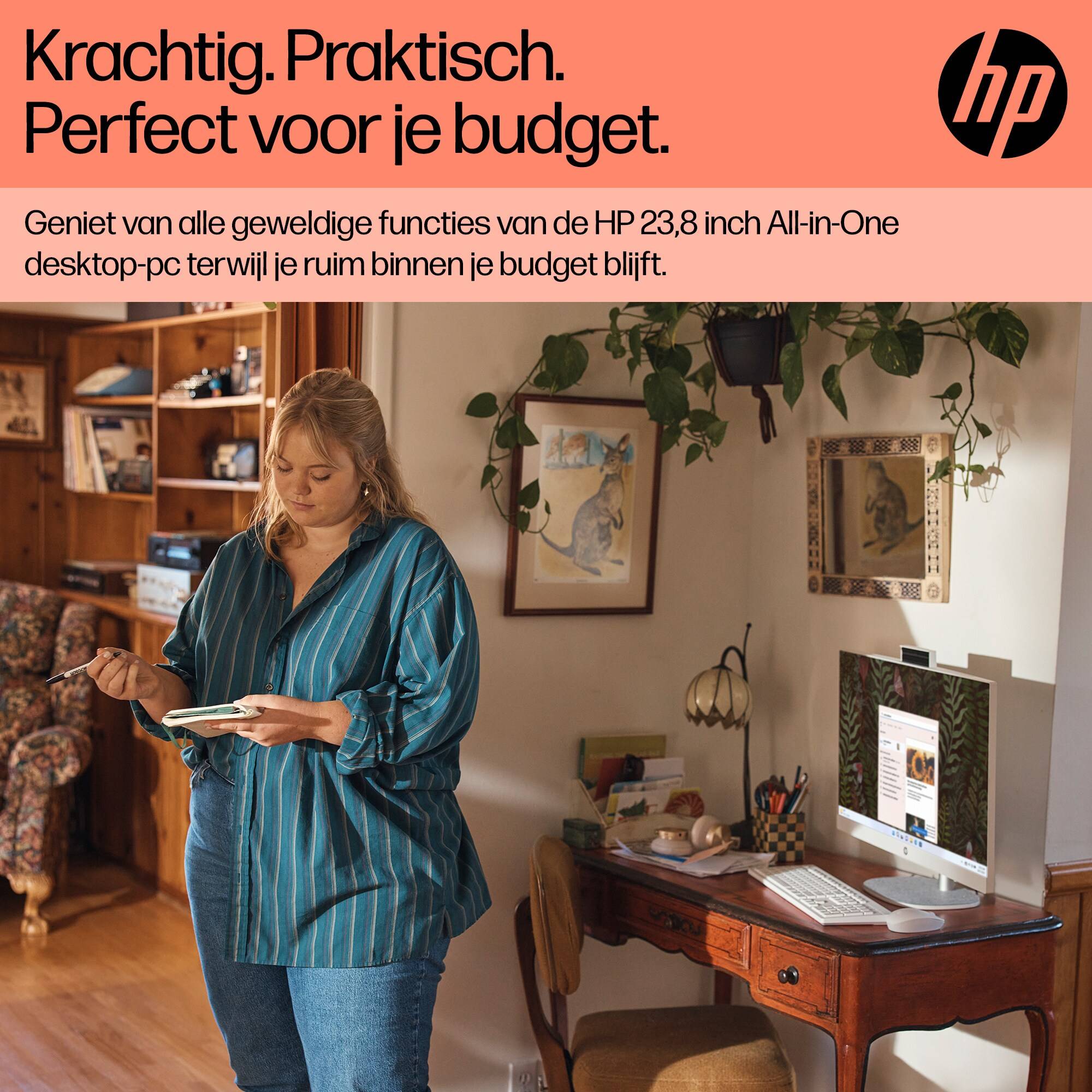 HP 24-cr0050nd AMD Ryzen™ 5 7520U 60,5 cm (23.8") 1920 x 1080 Pixels Alles-in-één-pc 8 GB LPDDR5-SDRAM 512 GB SSD Windows 11 Home Wi-Fi 6 (802.11ax) Zwart