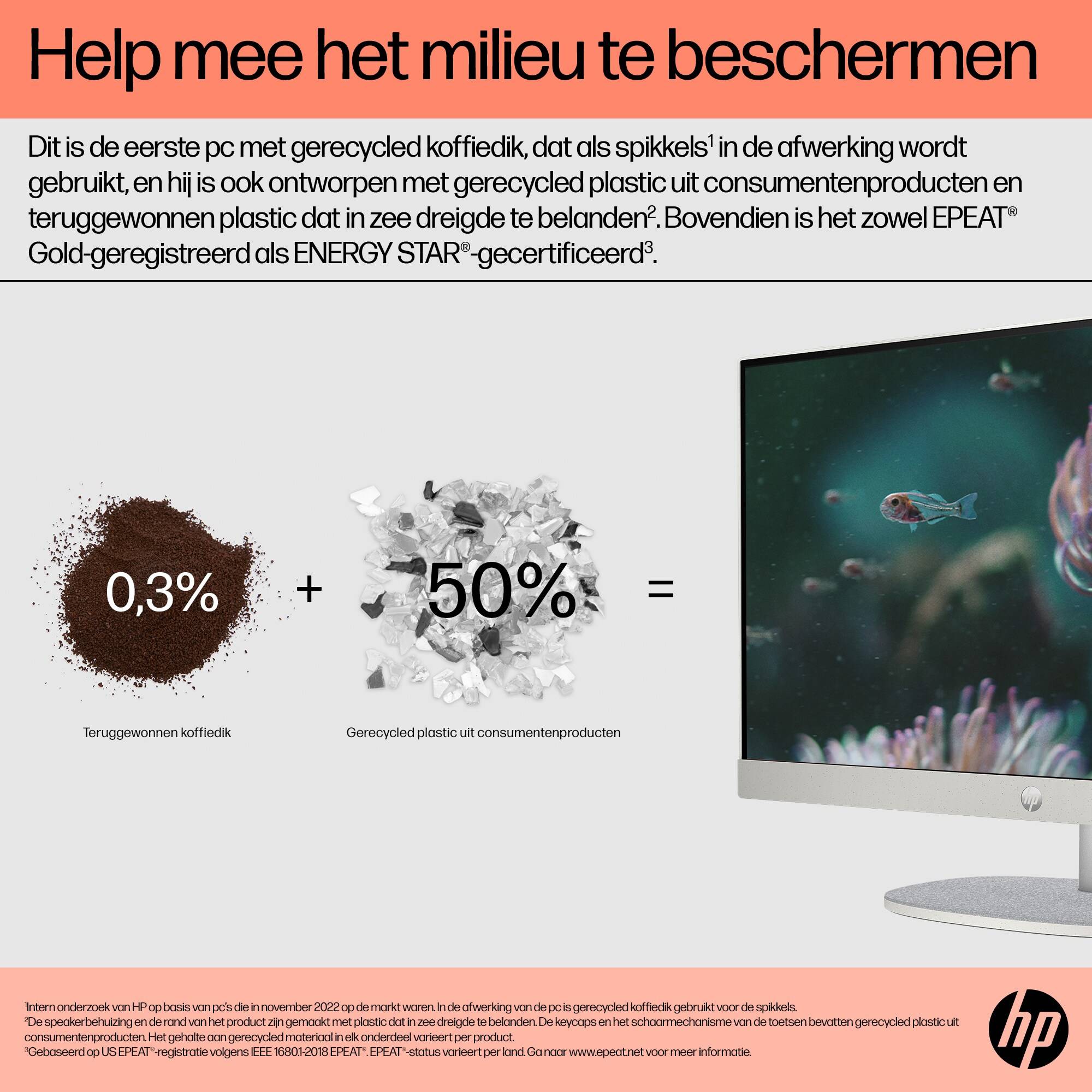 HP 24-cr0050nd AMD Ryzen™ 5 7520U 60,5 cm (23.8") 1920 x 1080 Pixels Alles-in-één-pc 8 GB LPDDR5-SDRAM 512 GB SSD Windows 11 Home Wi-Fi 6 (802.11ax) Zwart