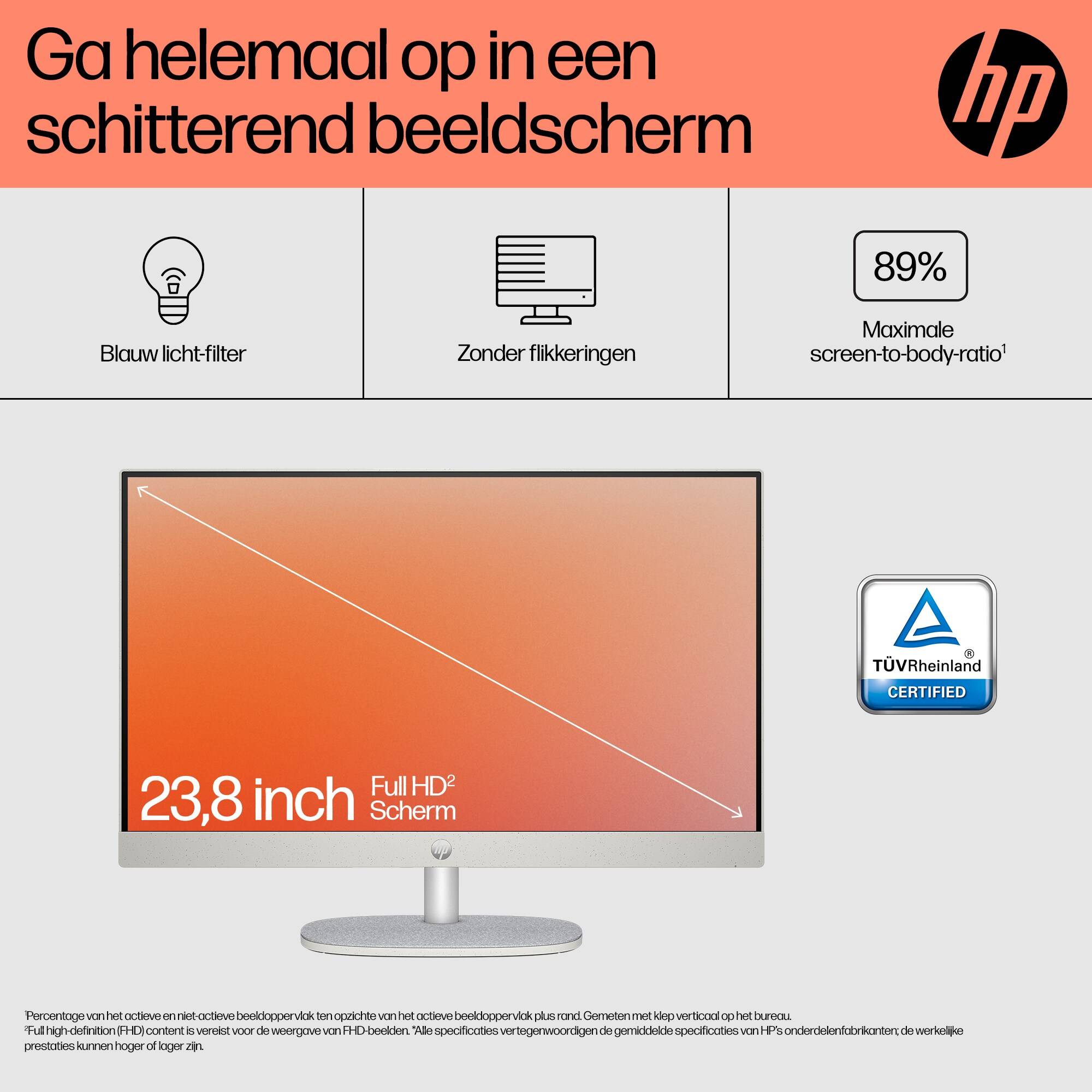 HP 24-cr0050nd AMD Ryzen™ 5 7520U 60,5 cm (23.8") 1920 x 1080 Pixels Alles-in-één-pc 8 GB LPDDR5-SDRAM 512 GB SSD Windows 11 Home Wi-Fi 6 (802.11ax) Zwart