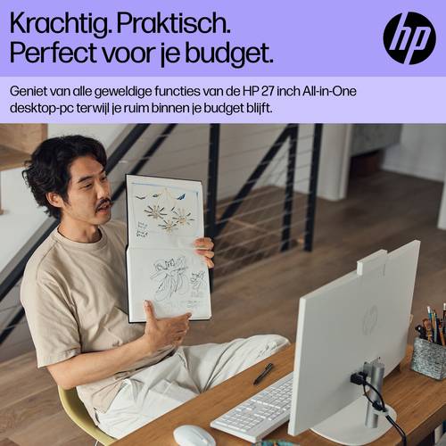 HP All-in-One 27-cr0054nd Intel Core i5-1334U 27inch FHD AG 16GB DDR4 512GB PCIe NVMe SSD W11H Jet Black Intel® Core™ i5 68,6 cm (27") 1920 x 1080 Pixels Alles-in-één-pc DDR4-SDRAM Windows 11 Home Wi-Fi 6 (802.11ax) Zwart