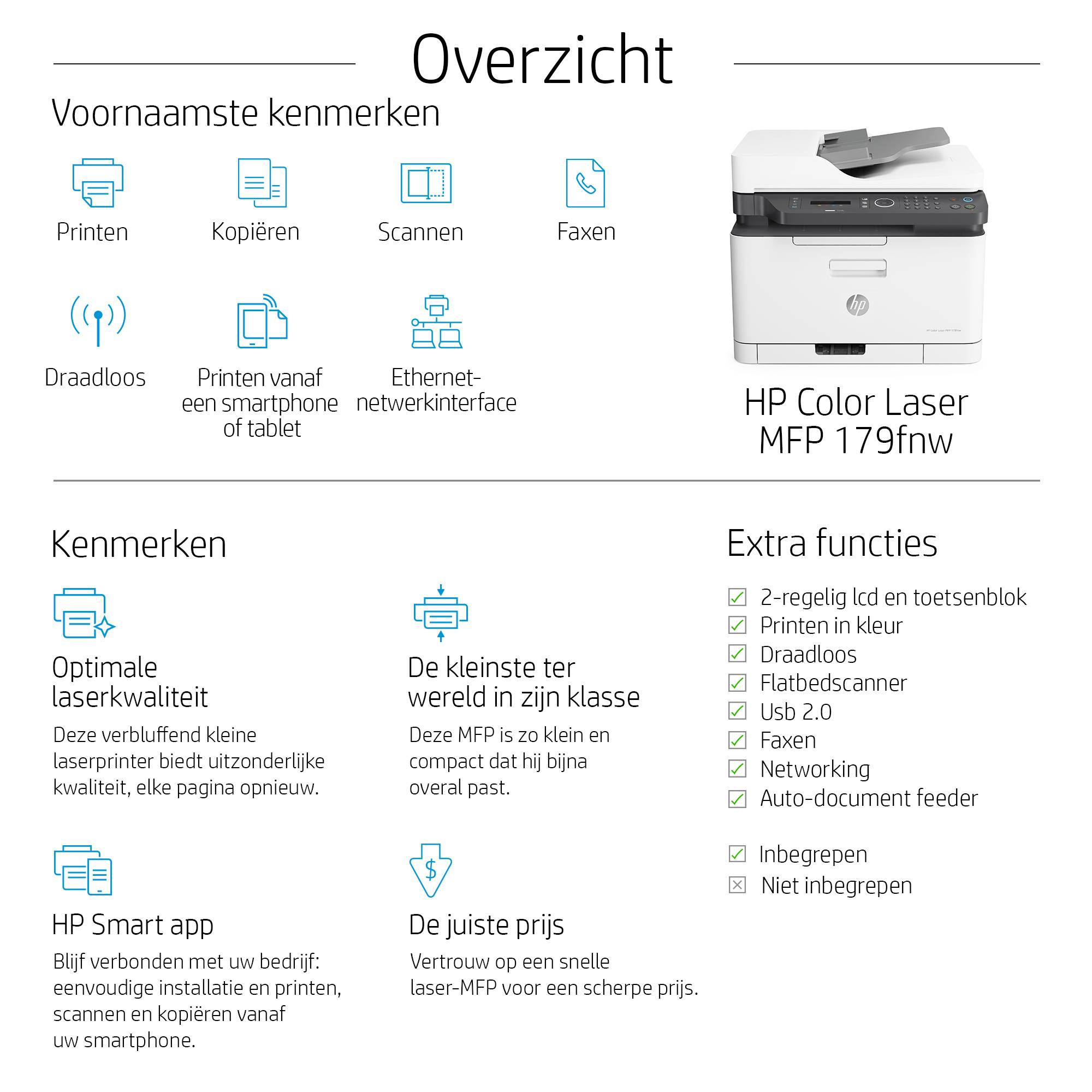 HP Color Laser MFP 179fnw, Printen, kopiëren, scannen, faxen, Scans naar pdf