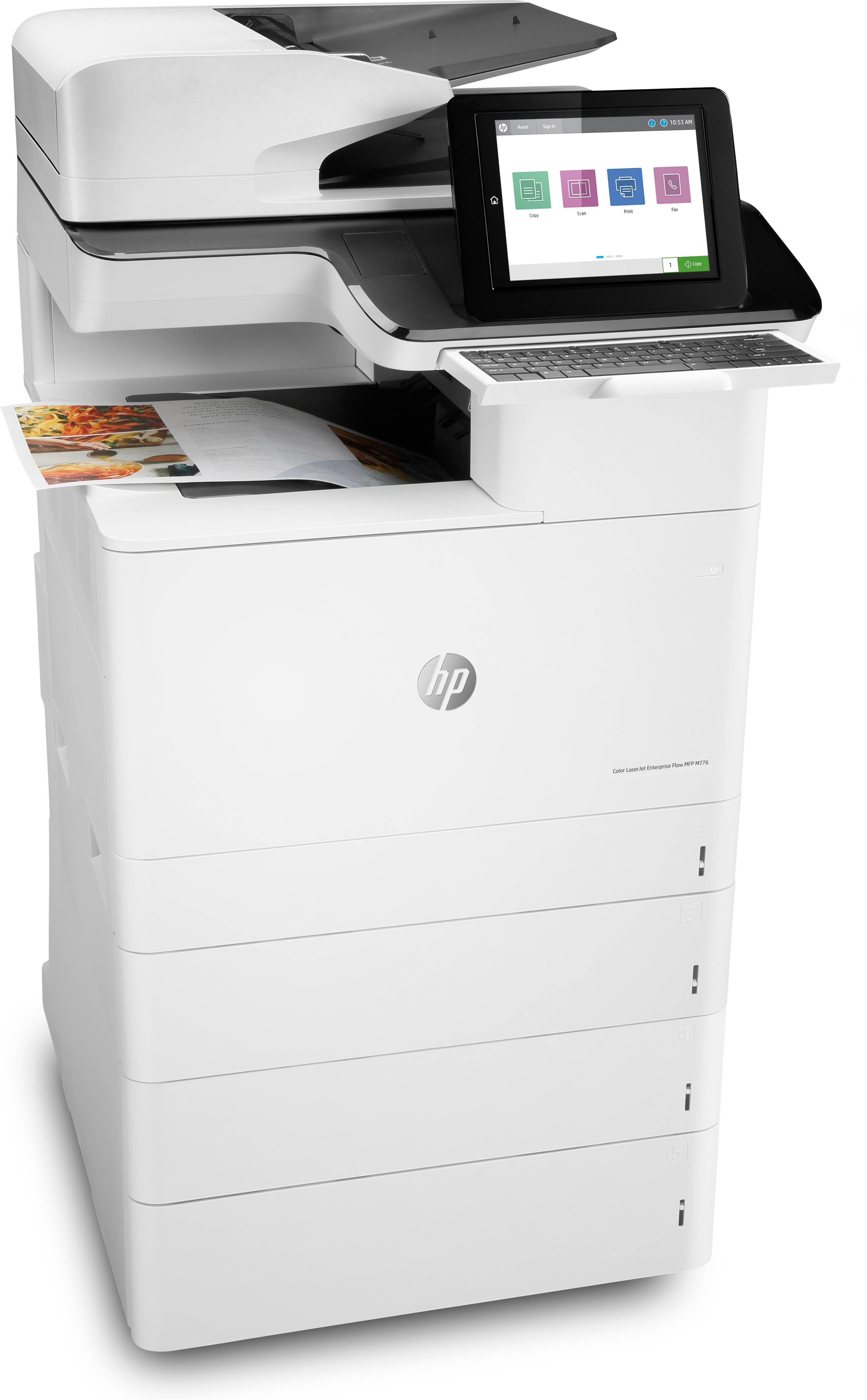 HP Color LaserJet Enterprise Flow MFP M776z, Printen, kopiëren, scannen en faxen, Afdrukken via USB-poort aan de voorzijde