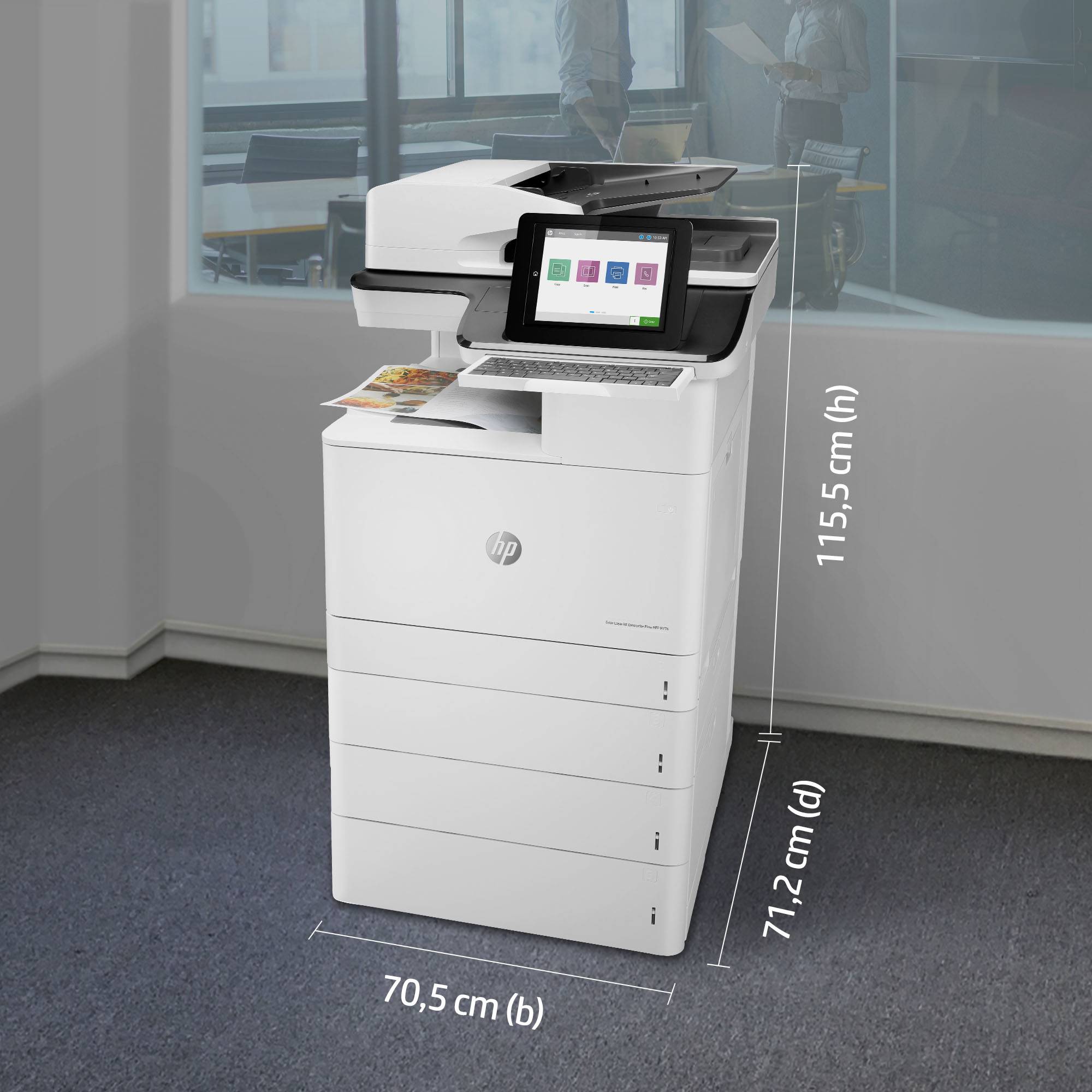 HP Color LaserJet Enterprise Flow MFP M776z, Printen, kopiëren, scannen en faxen, Afdrukken via USB-poort aan de voorzijde