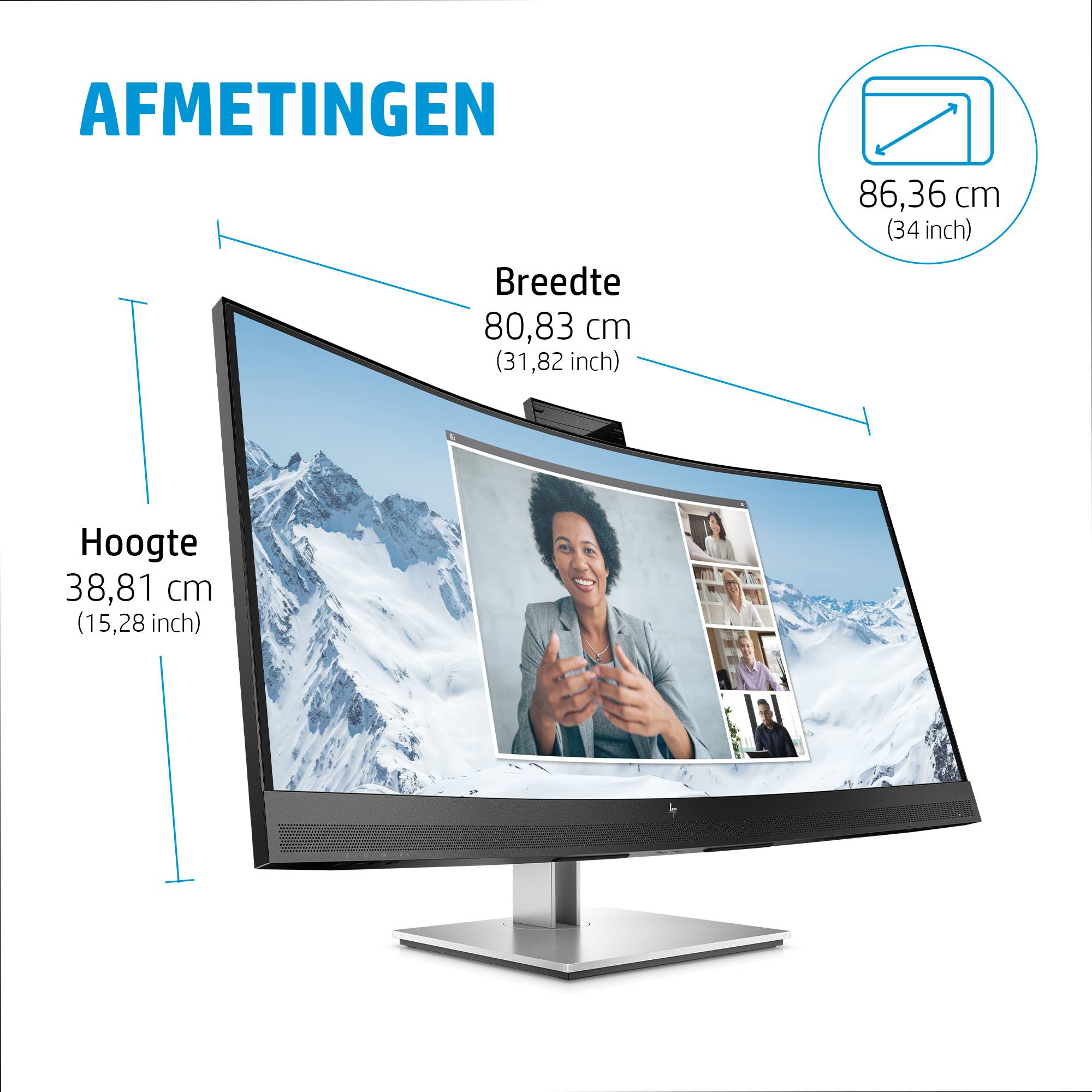 HP E34m G4 computer monitor 86,4 cm (34") 3440 x 1440 Pixels Wide Quad HD Zwart