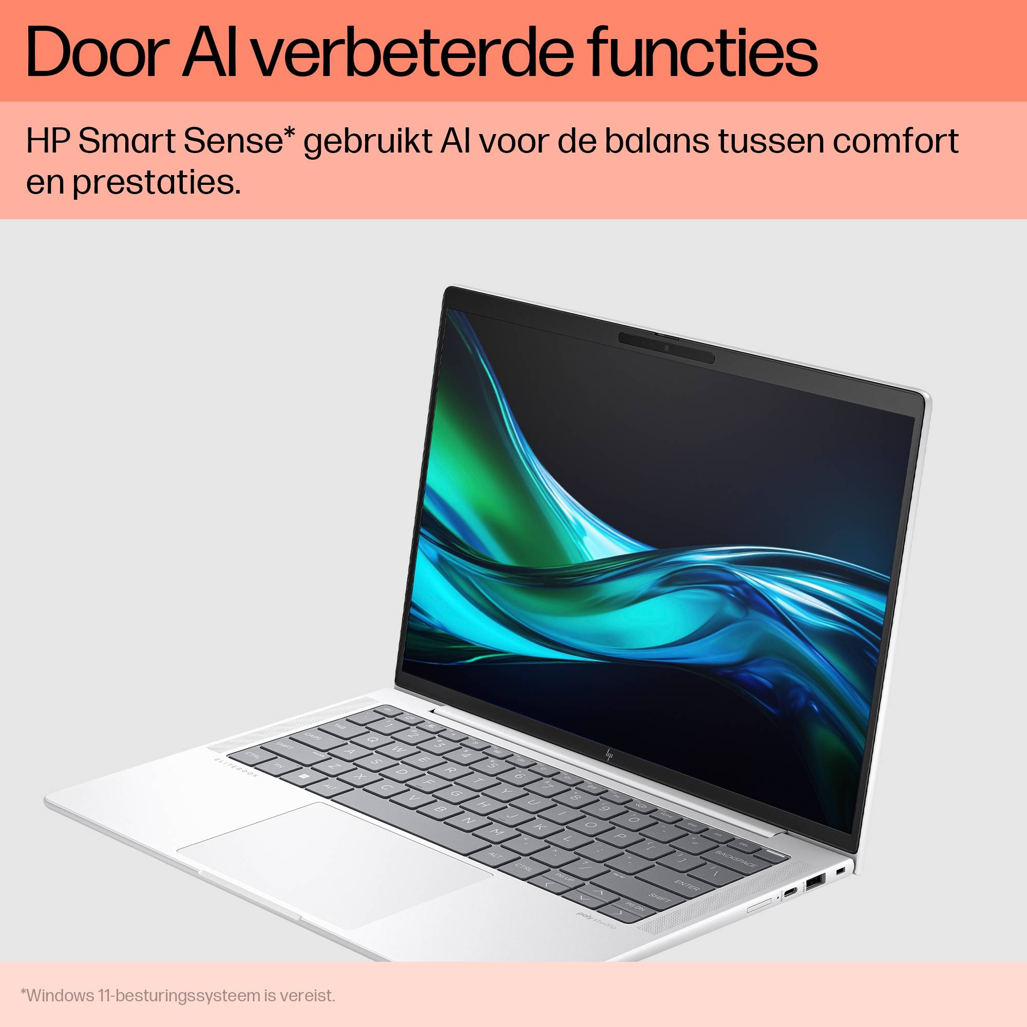 HP EliteBook 1040 G11 Intel Core Ultra 7 155H Laptop 35,6 cm (14") WUXGA 16 GB LPDDR5x-SDRAM 512 GB SSD Wi-Fi 6E (802.11ax) Windows 11 Pro Zilver