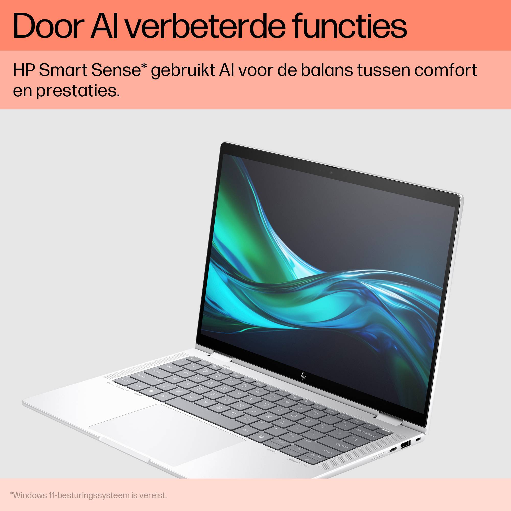HP Elite x360 1040 G11 Intel Core Ultra 5 125H Hybride (2-in-1) 35,6 cm (14") Touchscreen WUXGA 32 GB LPDDR5x-SDRAM 512 GB SSD Wi-Fi 6E (802.11ax) Windows 11 Pro Zilver