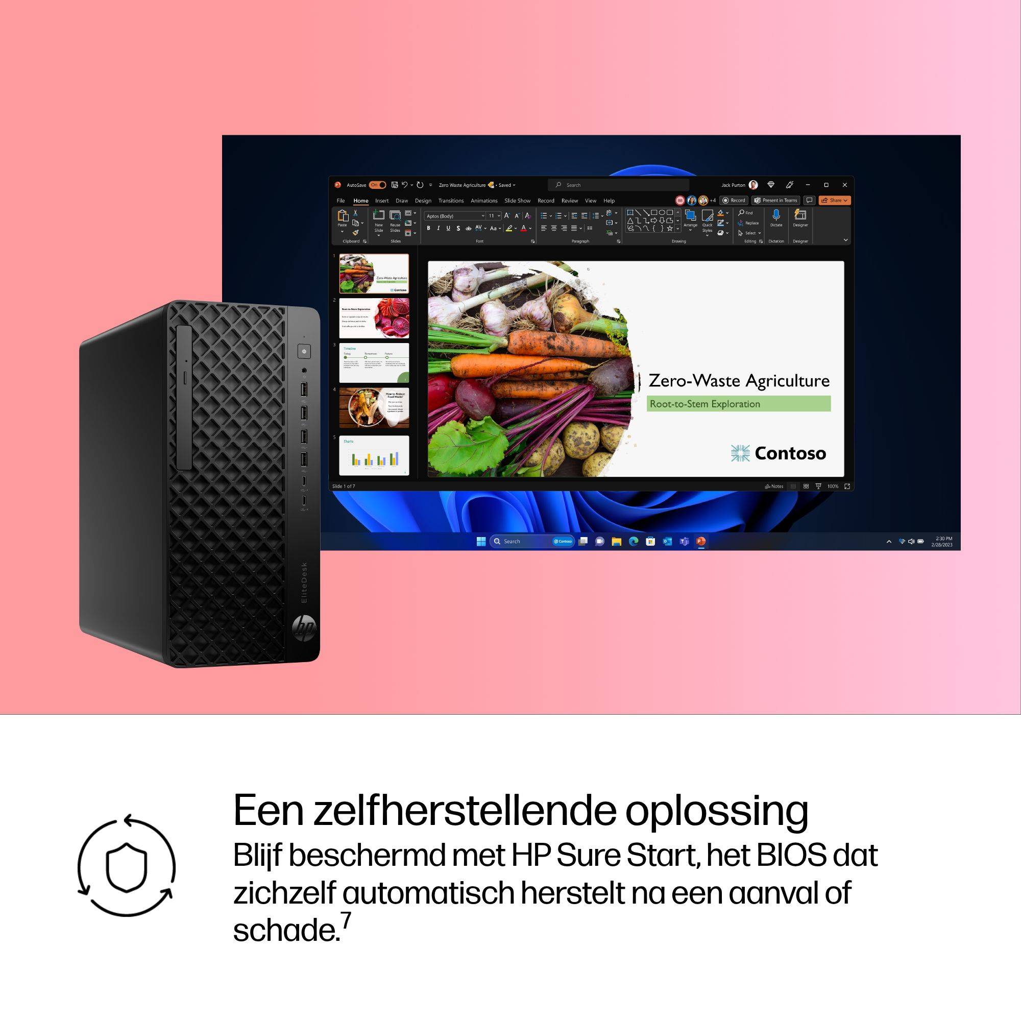 HP EliteDesk 8 Tower G1i AI Wolf Pro Security Edition Intel Core Ultra 5 235 16 GB DDR5-SDRAM 512 GB SSD Windows 11 Pro PC AI PC Zwart