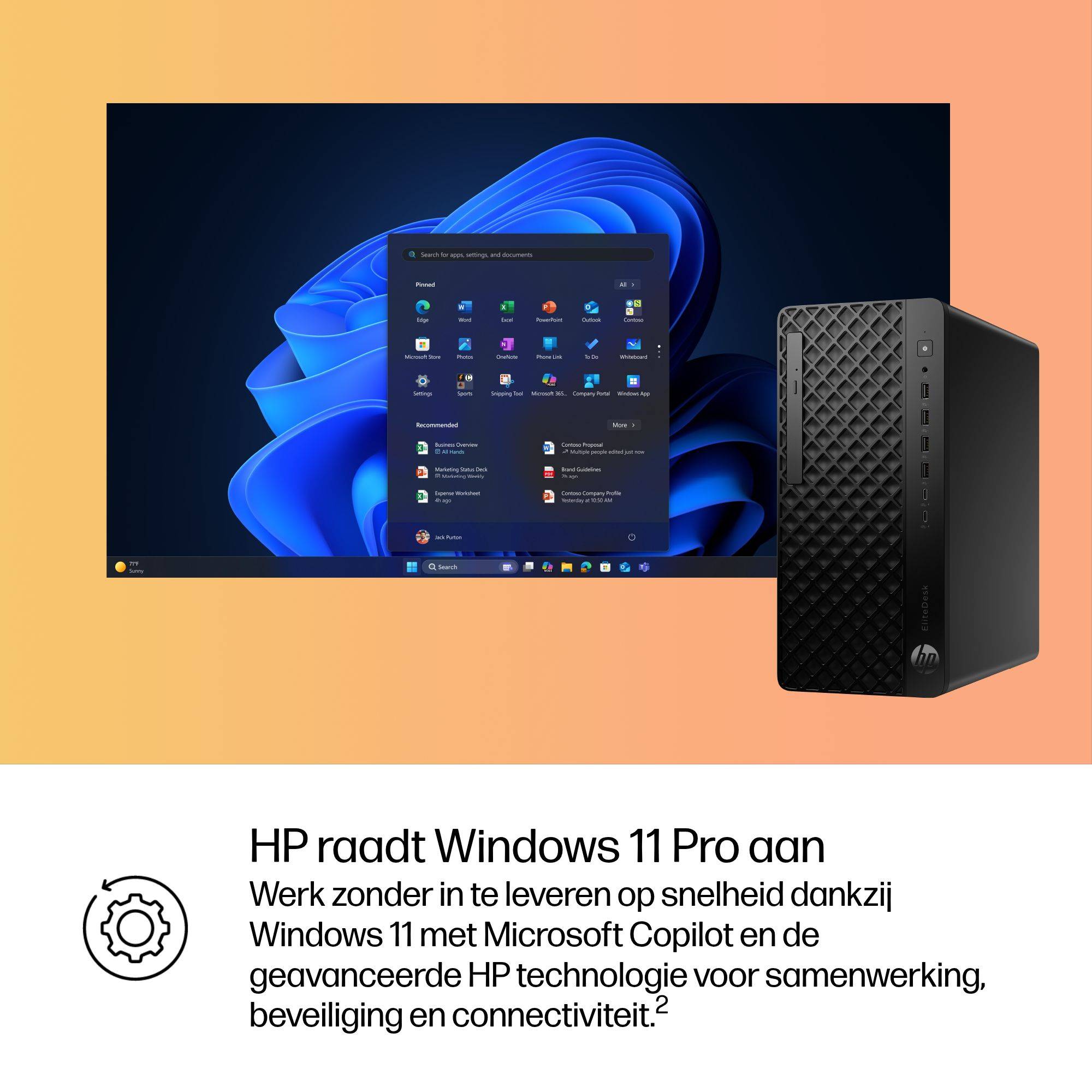 HP EliteDesk 8 Tower G1i AI Wolf Pro Security Edition Intel Core Ultra 5 235 16 GB DDR5-SDRAM 512 GB SSD Windows 11 Pro PC AI PC Zwart