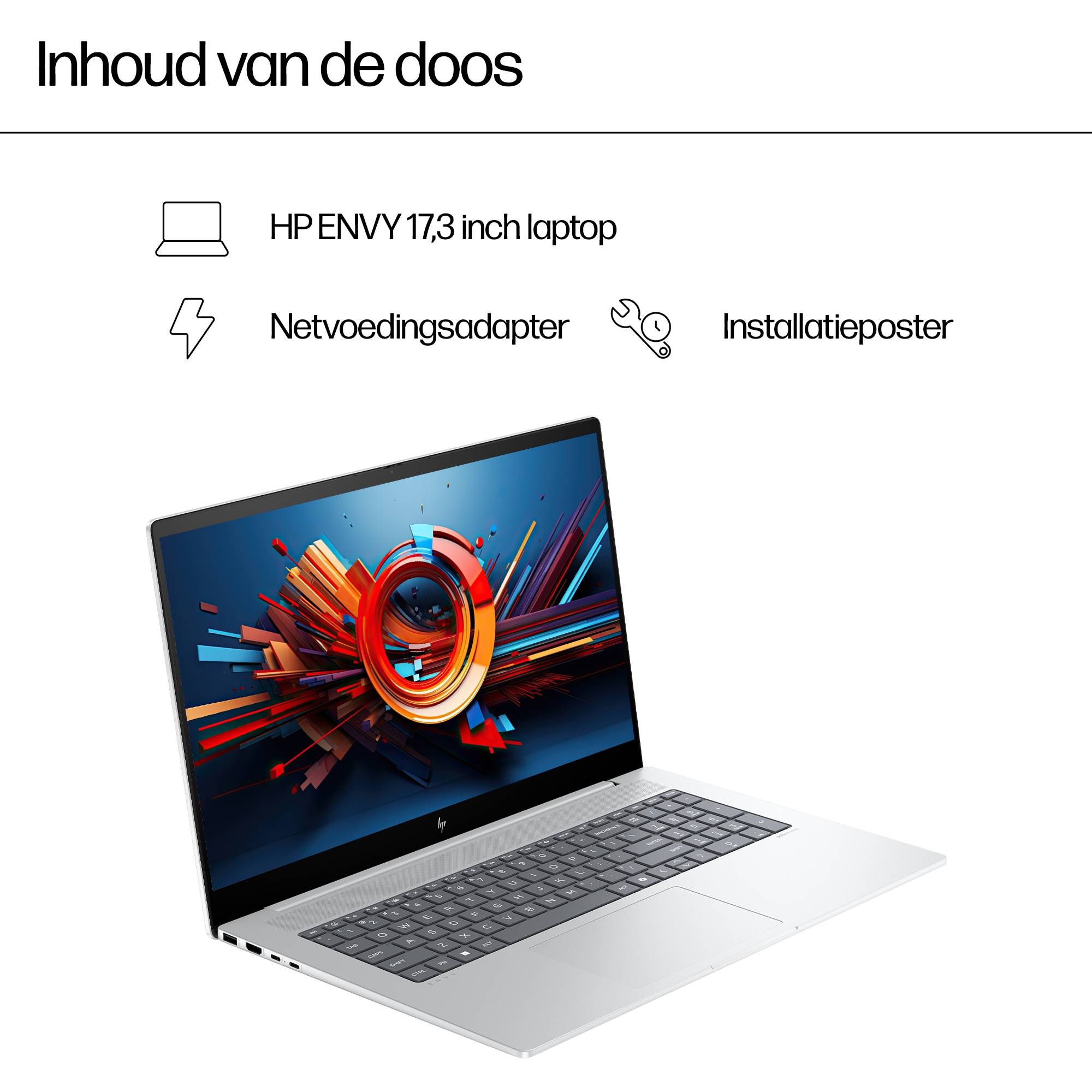 HP ENVY 17-da0030nd Intel Core Ultra 7 155H Laptop 43,9 cm (17.3") Touchscreen Full HD 16 GB DDR5-SDRAM 1 TB SSD Wi-Fi 6E (802.11ax) Windows 11 Home Zilver