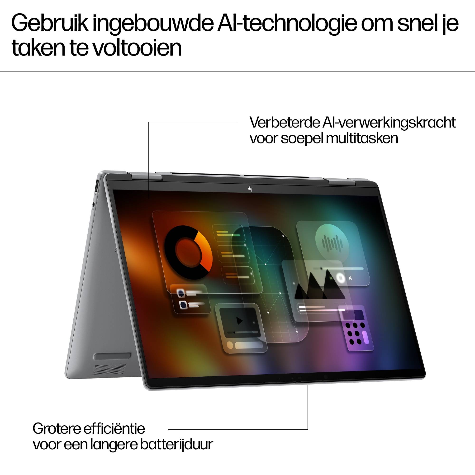 HP ENVY x360 14-fa0025nd AMD Ryzen™ 7 8840HS Hybride (2-in-1) 35,6 cm (14") Touchscreen 3K 16 GB LPDDR5-SDRAM 1 TB SSD Wi-Fi 6E (802.11ax) Windows 11 Home Grijs