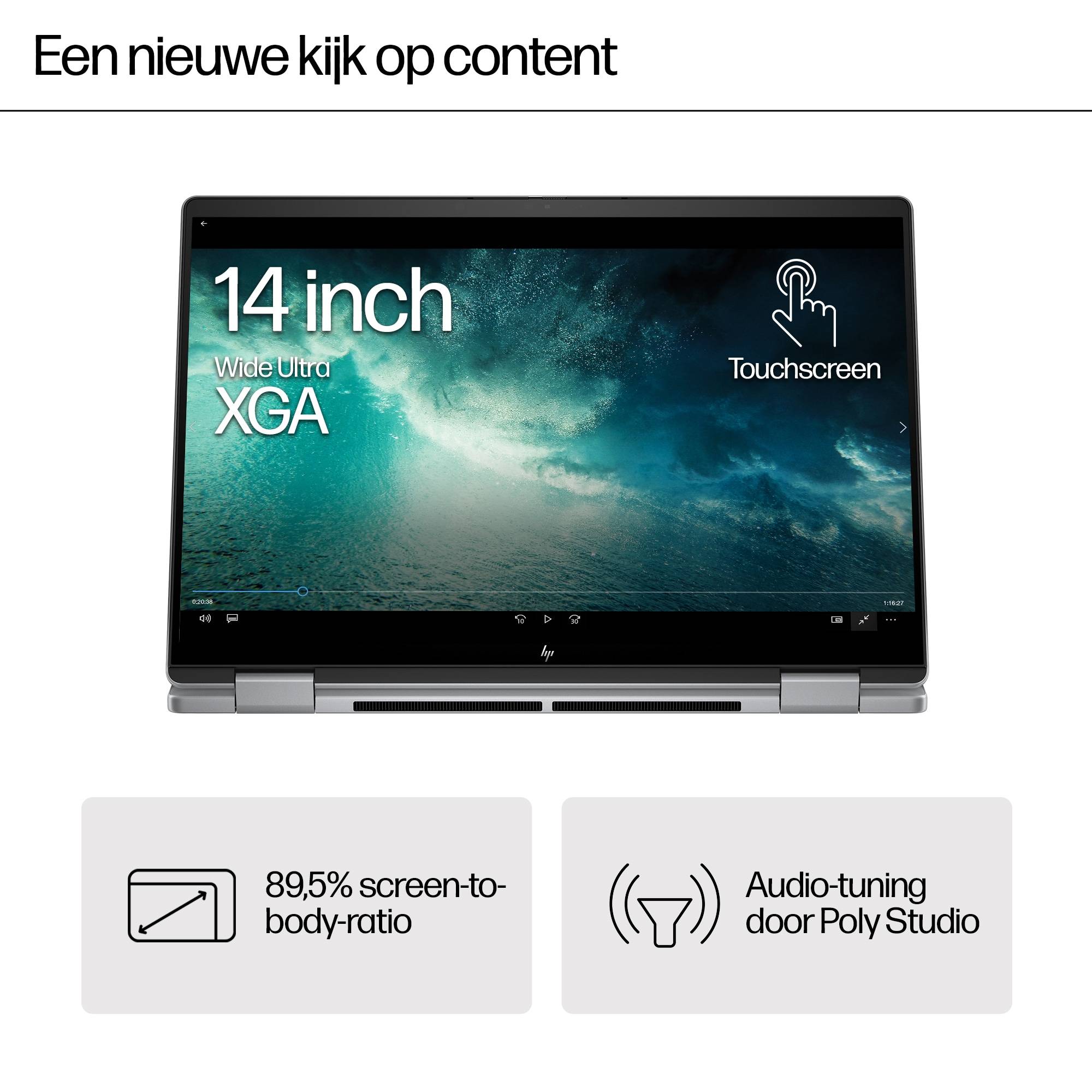 HP ENVY x360 14-fa0025nd AMD Ryzen™ 7 8840HS Hybride (2-in-1) 35,6 cm (14") Touchscreen 3K 16 GB LPDDR5-SDRAM 1 TB SSD Wi-Fi 6E (802.11ax) Windows 11 Home Grijs