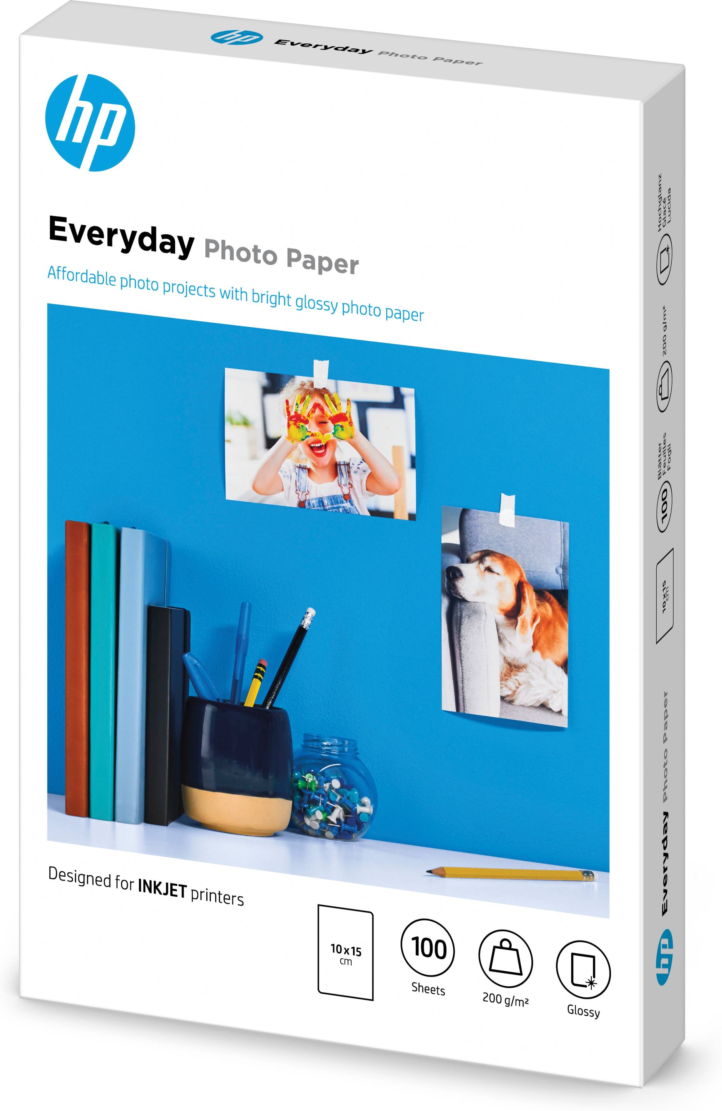HP Everyday fotopapier, glanzend, 200 g/m2, 10 x 15 cm (101 x 152 mm), 100 vellen