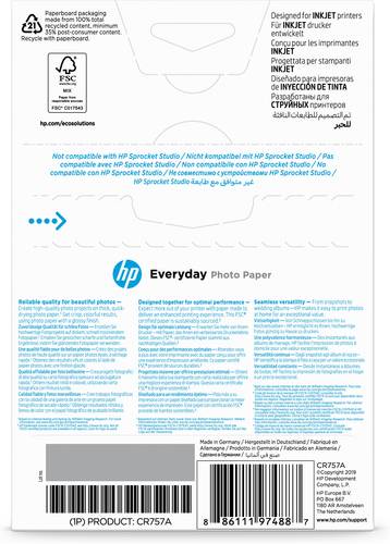 HP Everyday fotopapier, glanzend, 200 g/m2, 10 x 15 cm (101 x 152 mm), 100 vellen