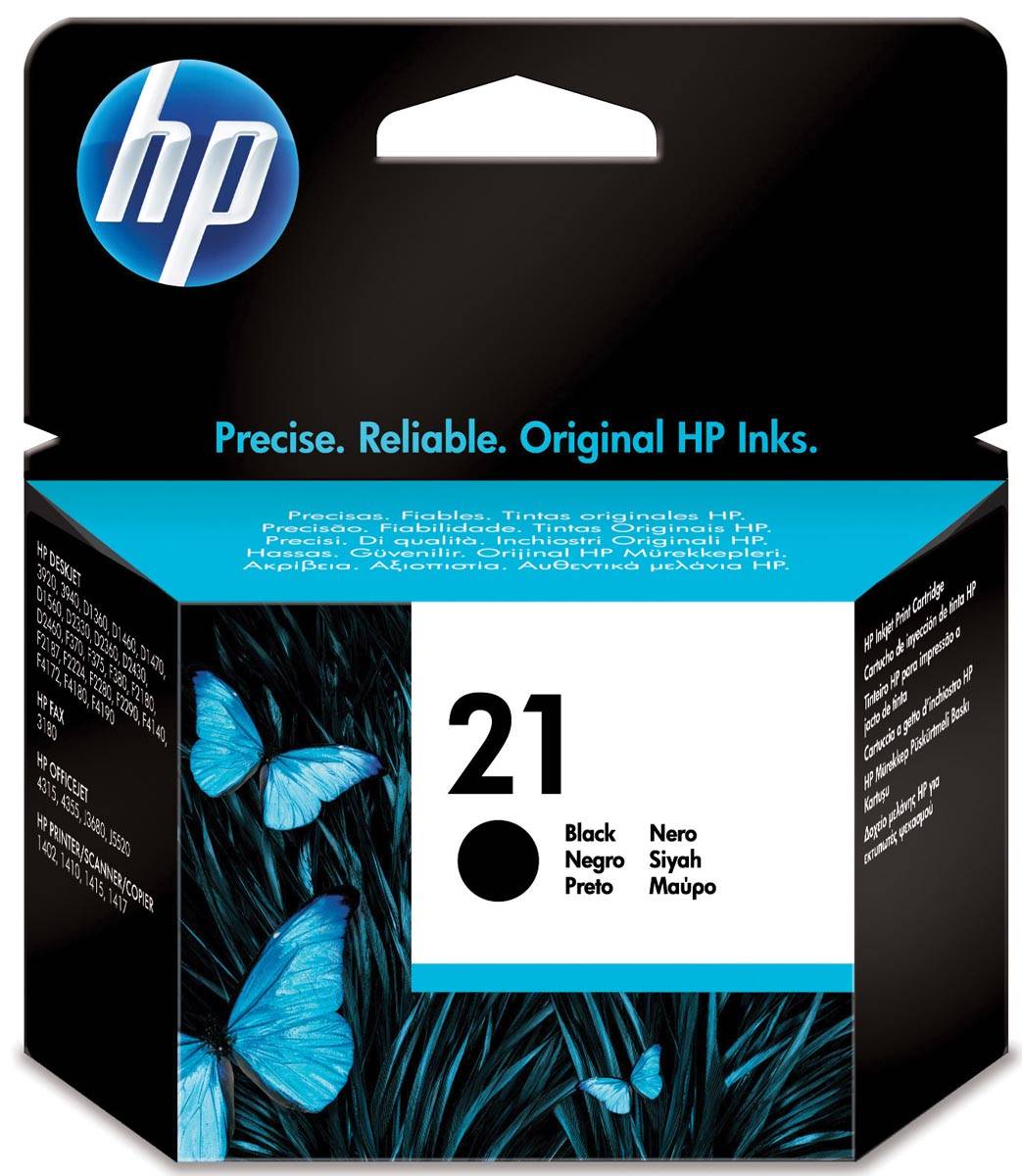 HP inktcartridge 21, 190 pagina's, OEM C9351AE, zwart