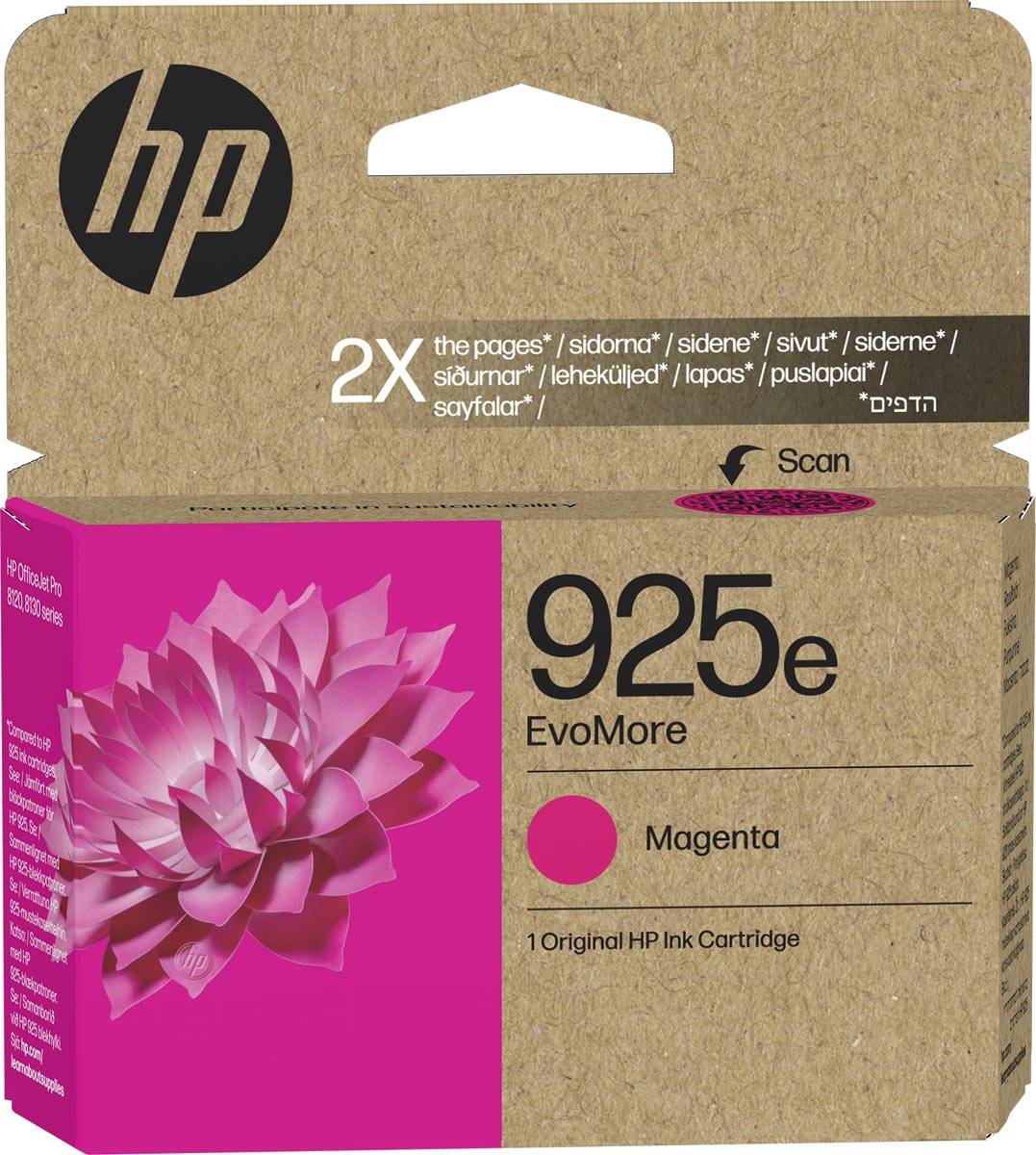 HP inktcartridge 925e, 800 pagina's, OEM 4K0W1PE, magenta