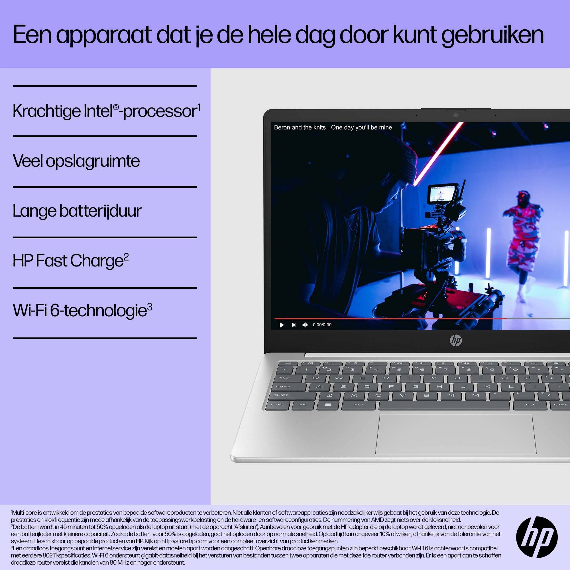 HP 14-ep0030nd Intel® Core™ i3 i3-1215U Laptop 35,6 cm (14") Full HD 8 GB DDR4-SDRAM 256 GB SSD Wi-Fi 6E (802.11ax) Windows 11 Home Zilver