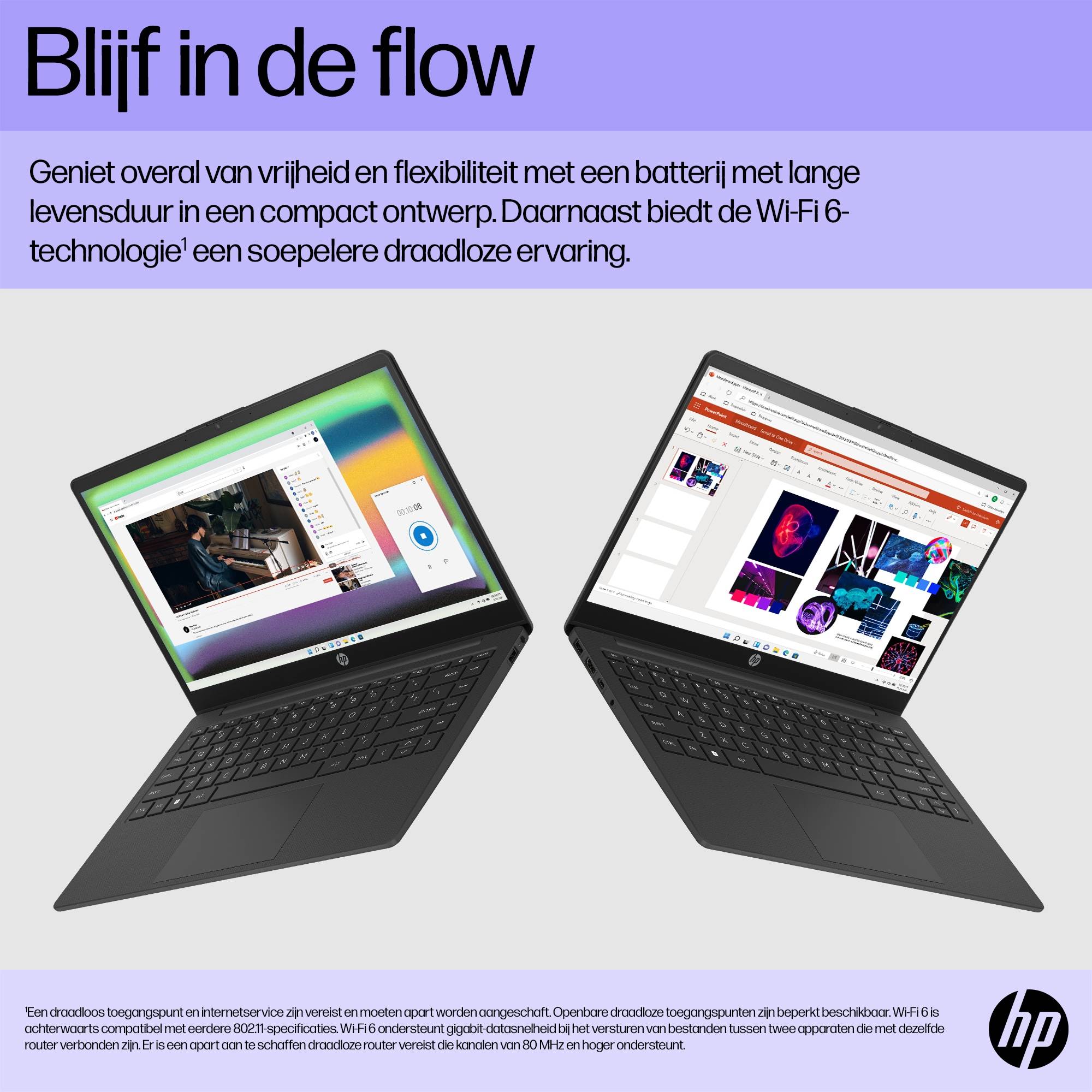 HP 14-ep0030nd Intel® Core™ i3 i3-1215U Laptop 35,6 cm (14") Full HD 8 GB DDR4-SDRAM 256 GB SSD Wi-Fi 6E (802.11ax) Windows 11 Home Zilver