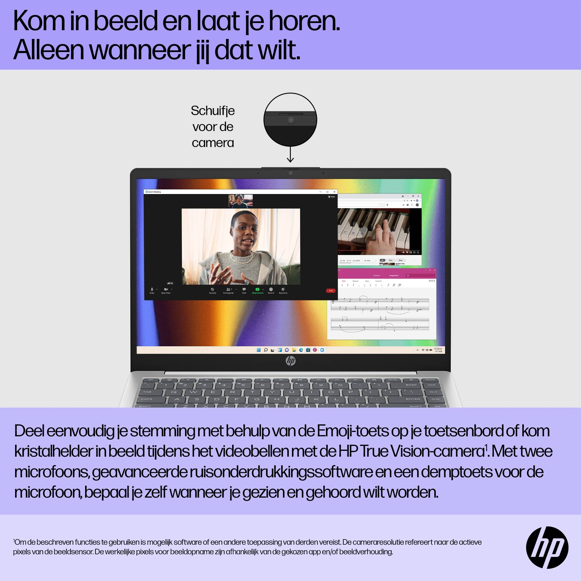 HP 14-ep0030nd Intel® Core™ i3 i3-1215U Laptop 35,6 cm (14") Full HD 8 GB DDR4-SDRAM 256 GB SSD Wi-Fi 6E (802.11ax) Windows 11 Home Zilver