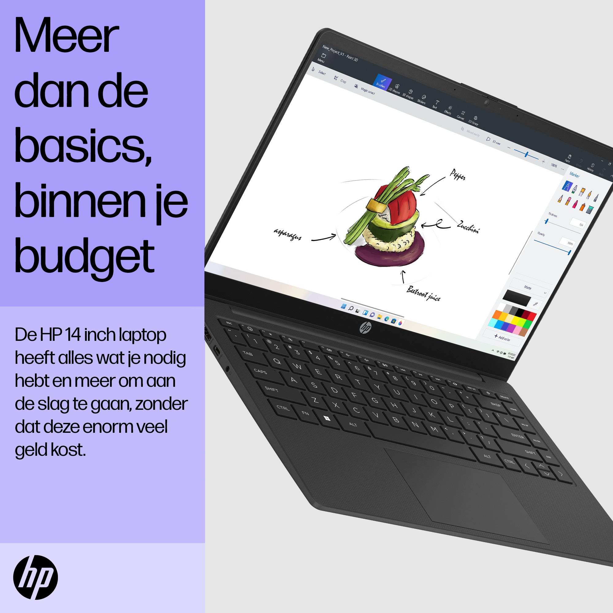 HP 14-ep0030nd Intel® Core™ i3 i3-1215U Laptop 35,6 cm (14") Full HD 8 GB DDR4-SDRAM 256 GB SSD Wi-Fi 6E (802.11ax) Windows 11 Home Zilver
