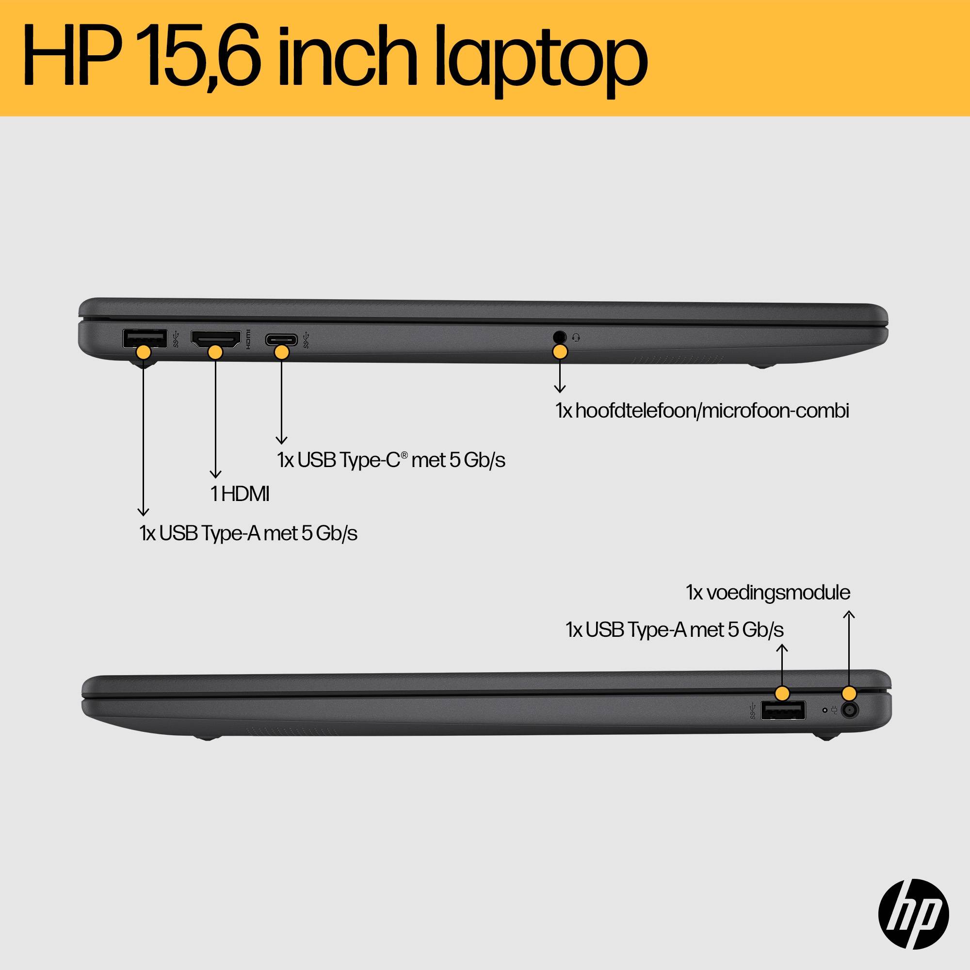 HP 15-fc0625nd AMD Ryzen™ 5 7520U Laptop 39,6 cm (15.6") Full HD 8 GB LPDDR5-SDRAM 512 GB SSD Wi-Fi 6 (802.11ax) Windows 11 Home Zilver
