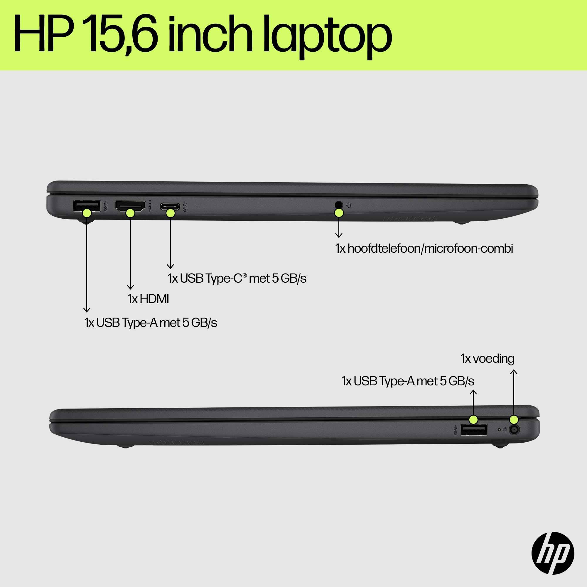 HP 15-fd0070nd Intel® Core™ i7 i7-1255U Laptop 39,6 cm (15.6") Full HD 16 GB DDR4-SDRAM 512 GB SSD Wi-Fi 6E (802.11ax) Windows 11 Home Zilver