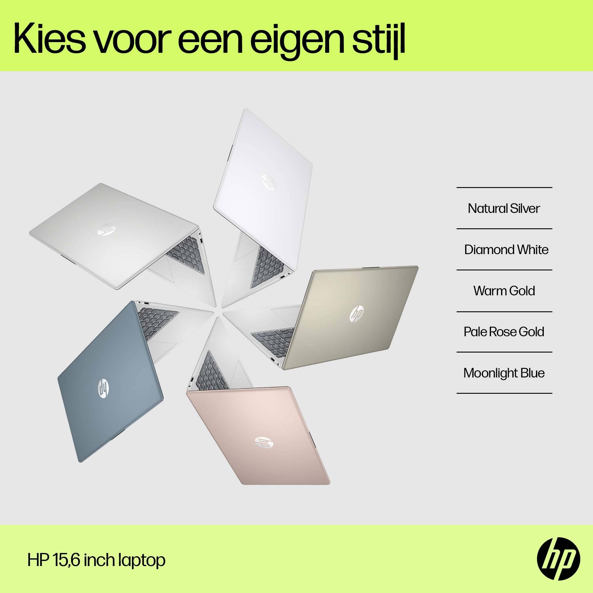HP 15-fd0070nd Intel® Core™ i7 i7-1255U Laptop 39,6 cm (15.6") Full HD 16 GB DDR4-SDRAM 512 GB SSD Wi-Fi 6E (802.11ax) Windows 11 Home Zilver