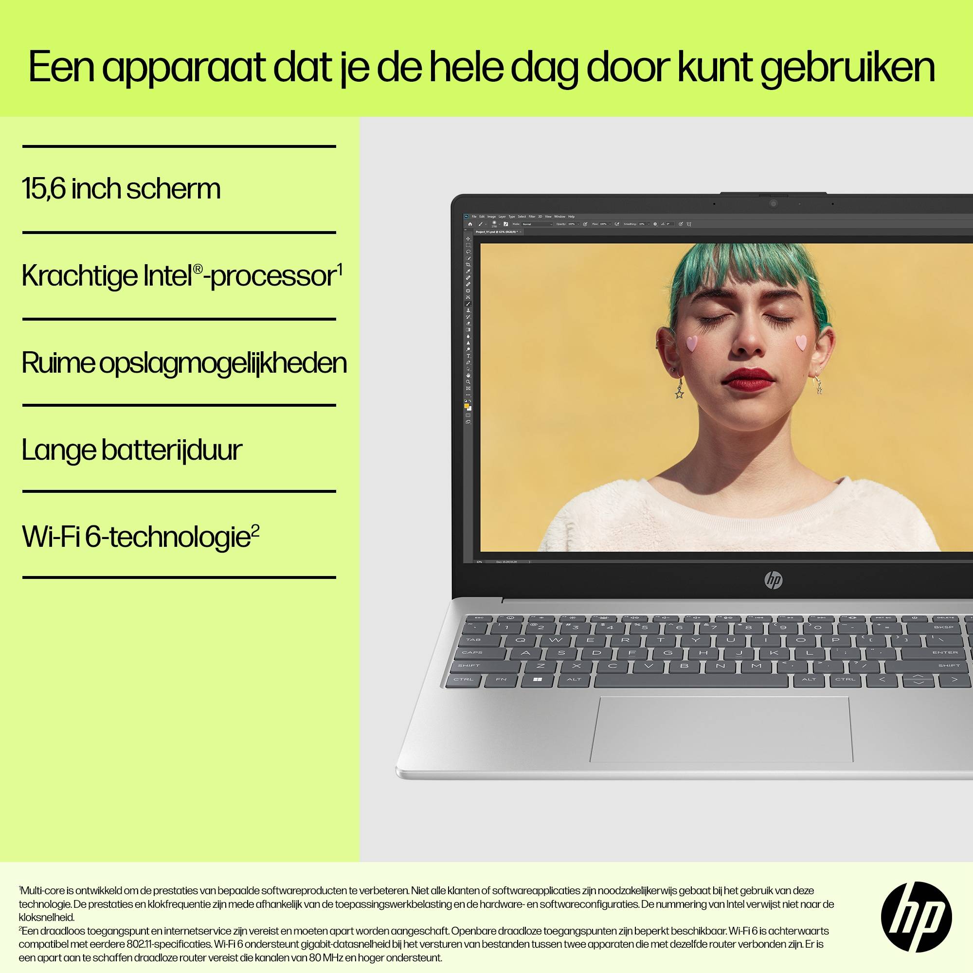 HP 15-fd0070nd Intel® Core™ i7 i7-1255U Laptop 39,6 cm (15.6") Full HD 16 GB DDR4-SDRAM 512 GB SSD Wi-Fi 6E (802.11ax) Windows 11 Home Zilver