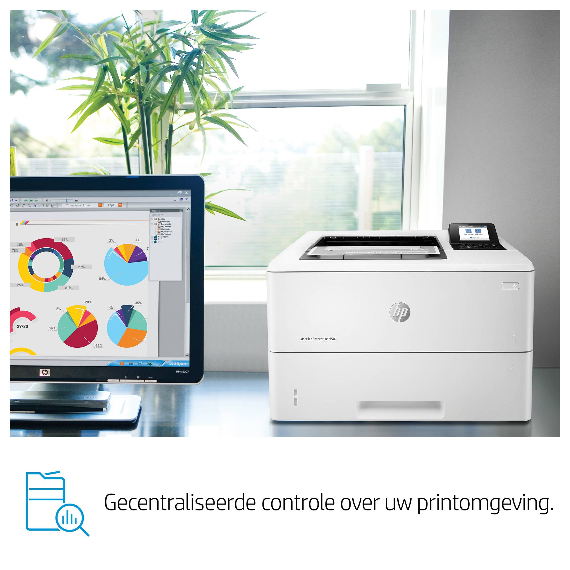 HP LaserJet Enterprise M507dn, Black and white, Printer voor Print, Dubbelzijdig afdrukken