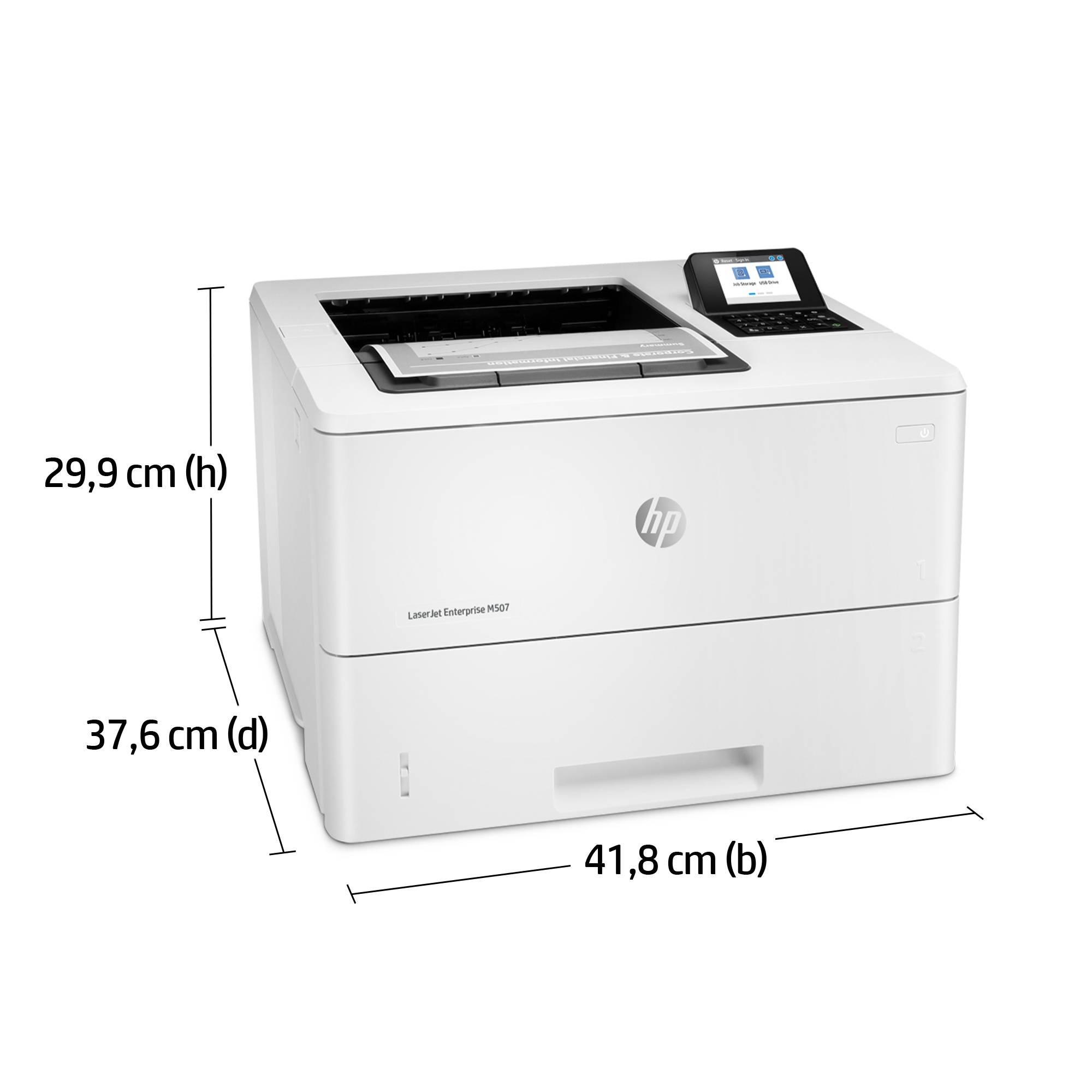 HP LaserJet Enterprise M507dn, Black and white, Printer voor Print, Dubbelzijdig afdrukken