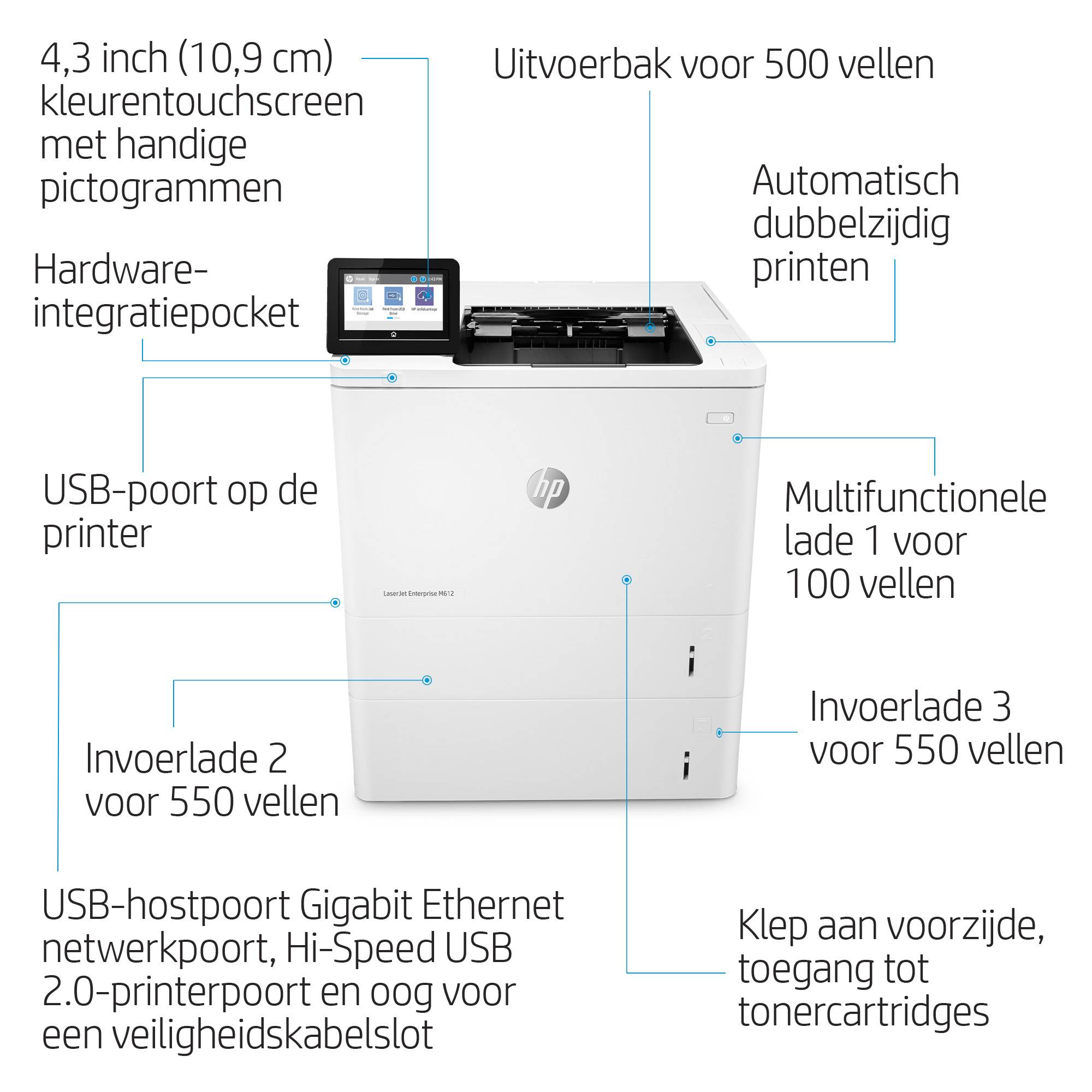 HP LaserJet Enterprise M612dn, Print, Dubbelzijdig afdrukken