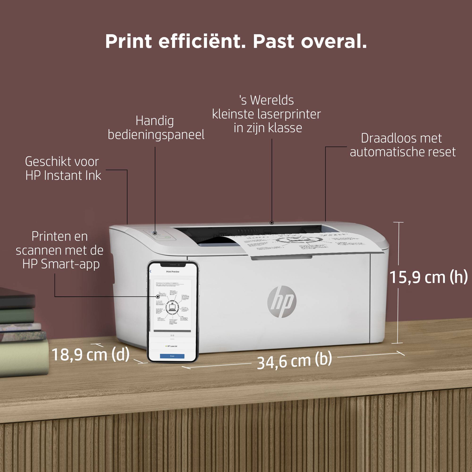 HP LaserJet M110w printer, Zwart-wit, Printer voor Kleine kantoren, Print, Compact formaat