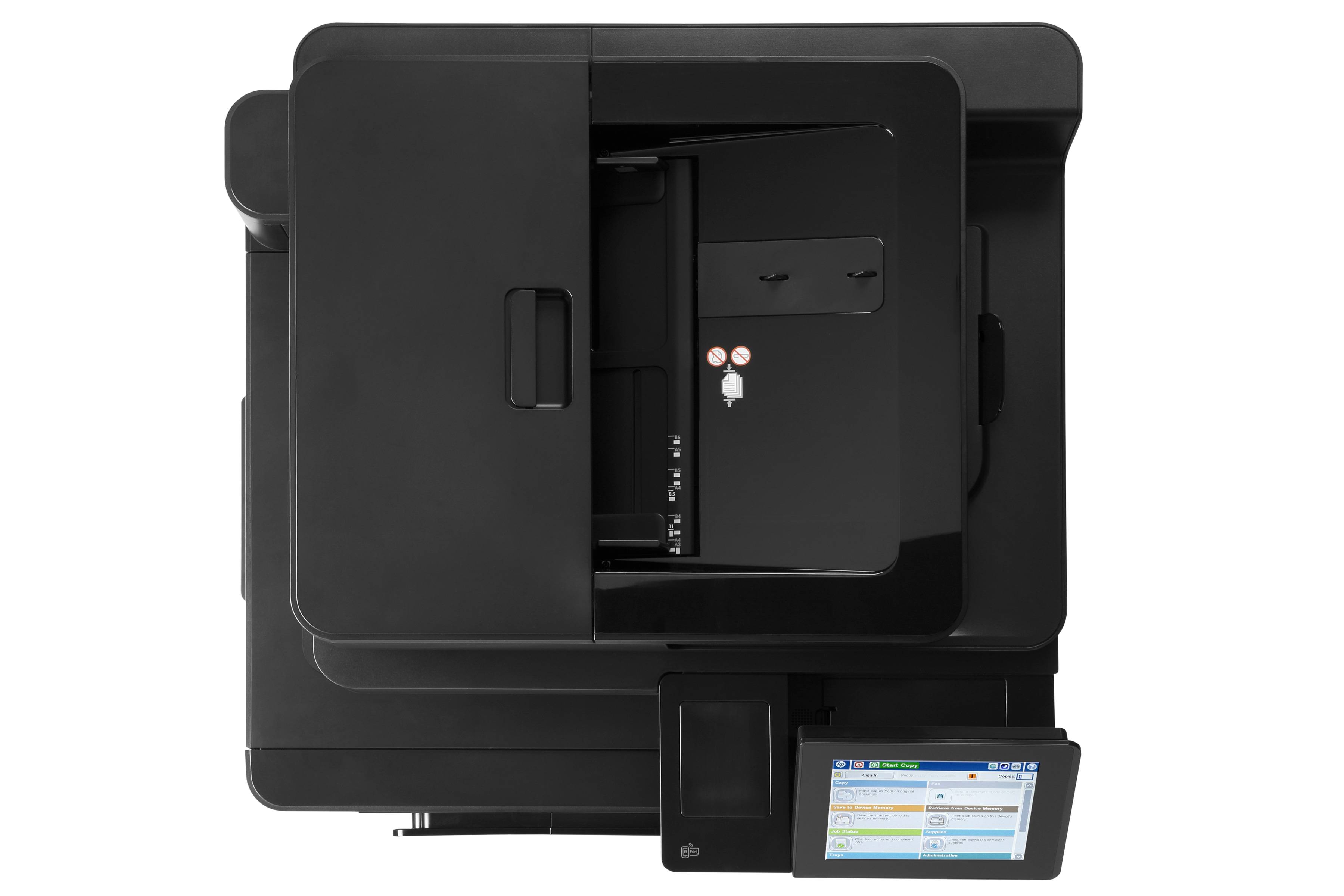 HP Color LaserJet Enterprise Flow M880z multifunctionele printer, Printen, kopiëren, scannen, faxen, Invoer voor 200 vel; Printen via USB-poort aan voorzijde; Scans naar e-mail/pdf; Dubbelzijdig printen
