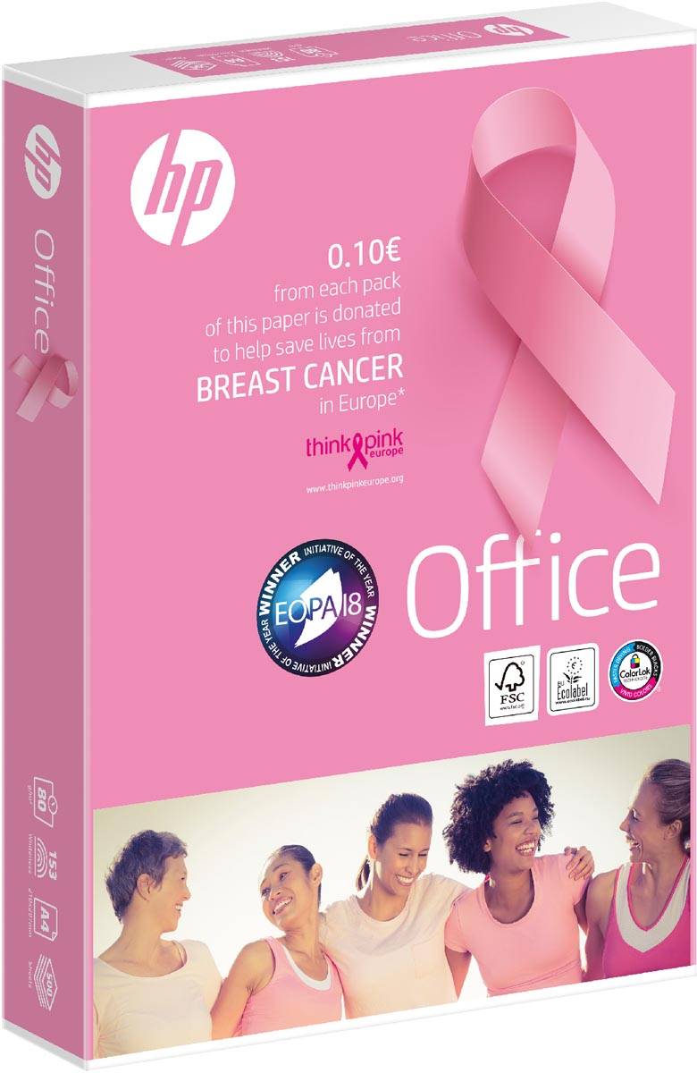 HP Office Pink Ream kopieerpapier, ft A4, 80 g, pak van 500 vel