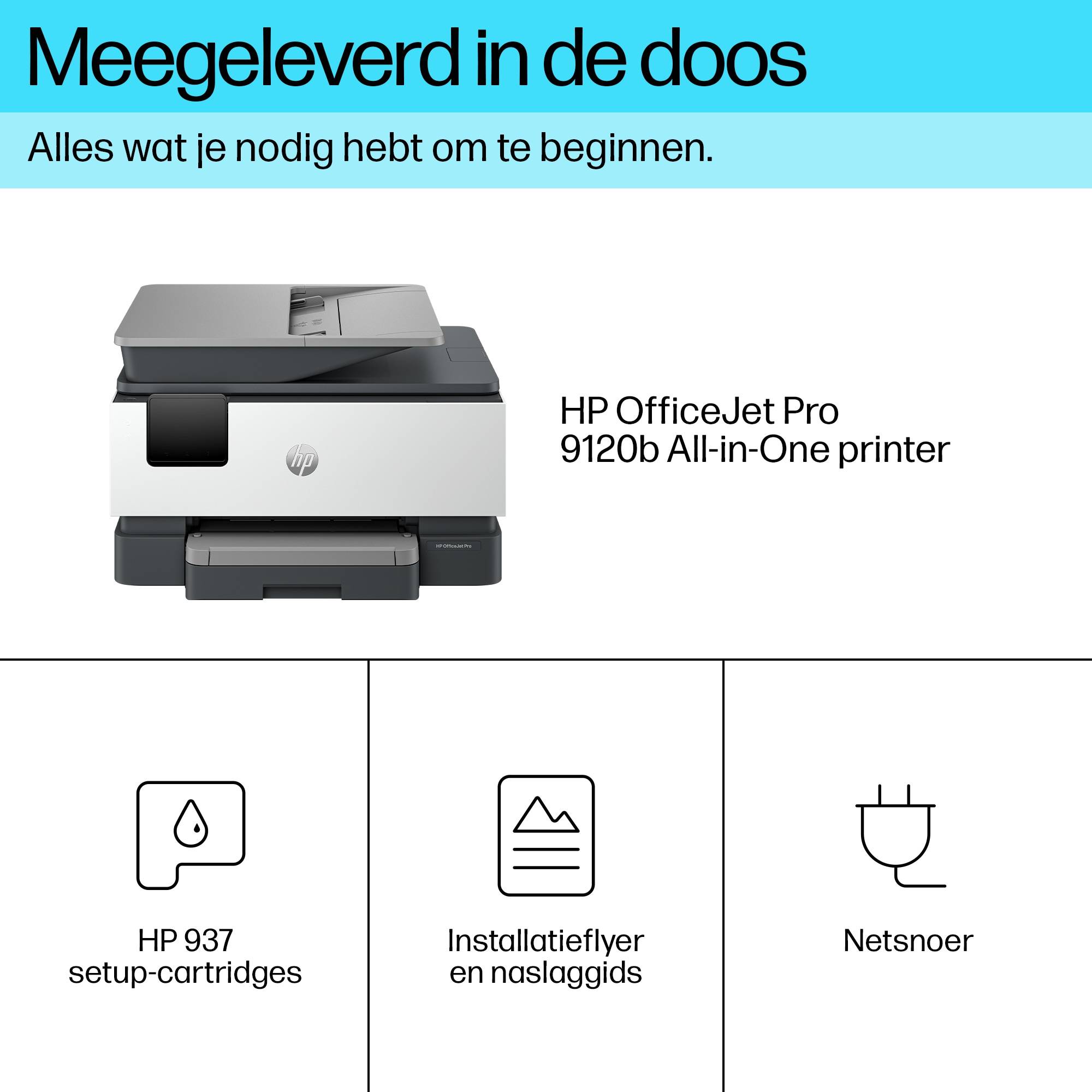 HP OfficeJet Pro 9120b Draadloos All-in-One Kleur Printer, Dubbelzijdig printen; Kopieerapparaat, Scanner