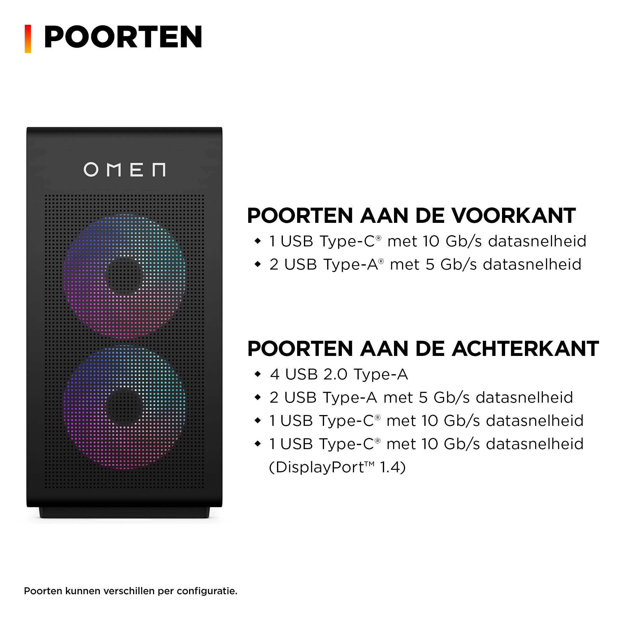 HP OMEN 35L GT16-1367nd AMD Ryzen 7 9800X3D 32GB DDR5 1TB PCIe NVMe SSD RTX 5060 Ti 16GB W11H AMD Ryzen™ 7 DDR5-SDRAM NVIDIA GeForce RTX 5060 Ti Windows 11 Home Tower PC Zwart