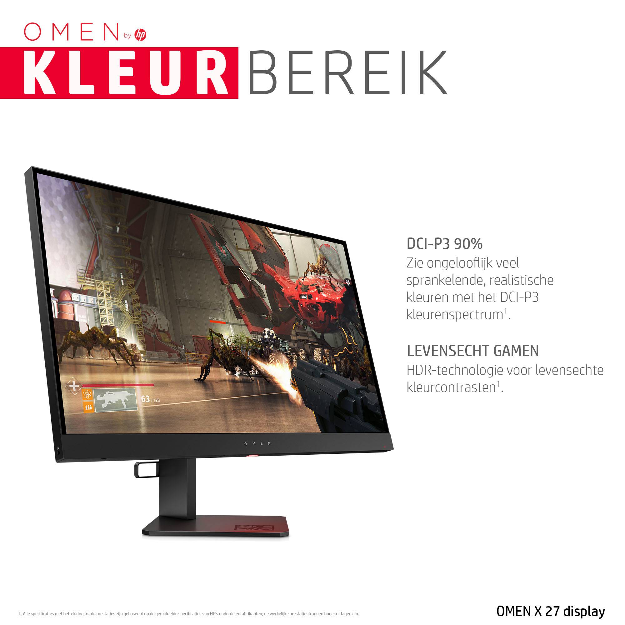 HP OMEN X 27 computer monitor 68,6 cm (27") 2560 x 1440 Pixels Quad HD LED Zwart