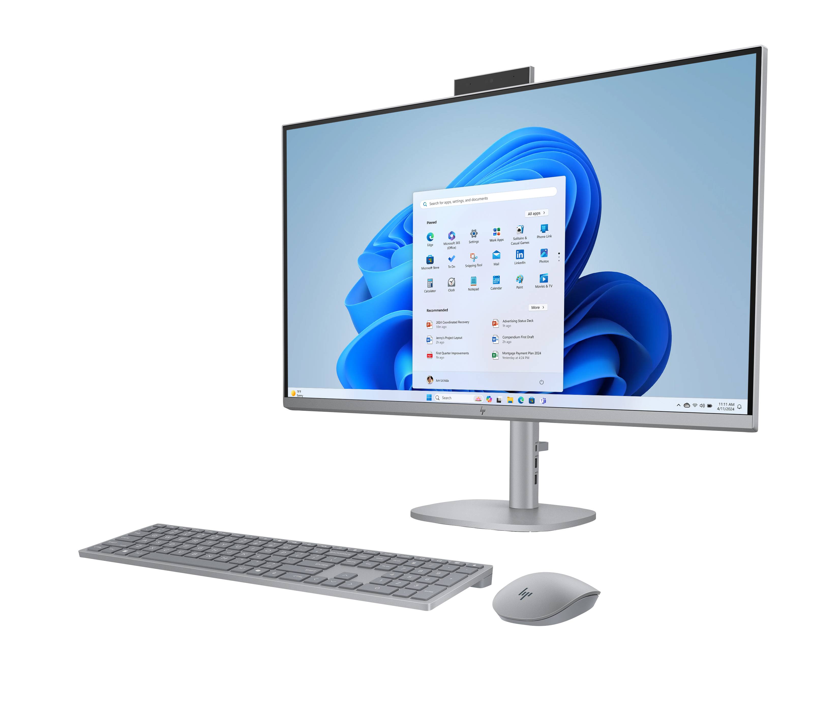 HP OmniStudio X 32-c0091nd Intel Core Ultra 7 155H 31.5inch UHD AG 32GB DDR5 2TB PCIe NVMe SSD RTX 4050 6GB W11H Meteor Silver 80 cm (31.5") 3840 x 2160 Pixels Alles-in-één-pc DDR5-SDRAM NVIDIA GeForce RTX 4050 Windows 11 Home Wi-Fi 7 (802.11be) AI PC Z