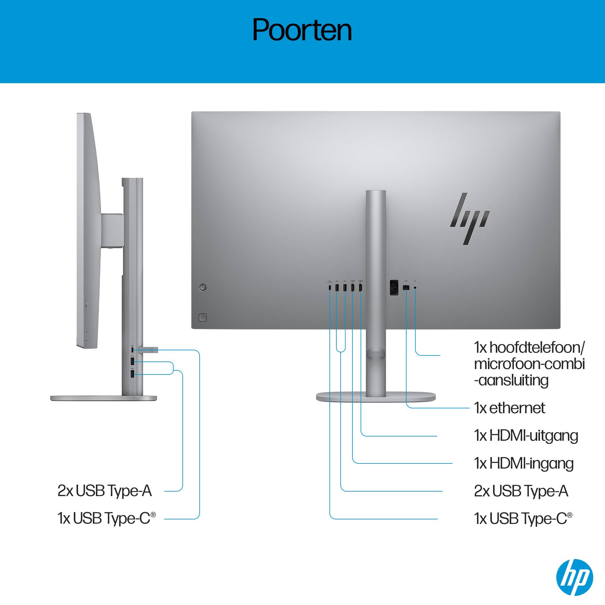 HP OmniStudio X 32-c0091nd Intel Core Ultra 7 155H 31.5inch UHD AG 32GB DDR5 2TB PCIe NVMe SSD RTX 4050 6GB W11H Meteor Silver 80 cm (31.5") 3840 x 2160 Pixels Alles-in-één-pc DDR5-SDRAM NVIDIA GeForce RTX 4050 Windows 11 Home Wi-Fi 7 (802.11be) AI PC Z