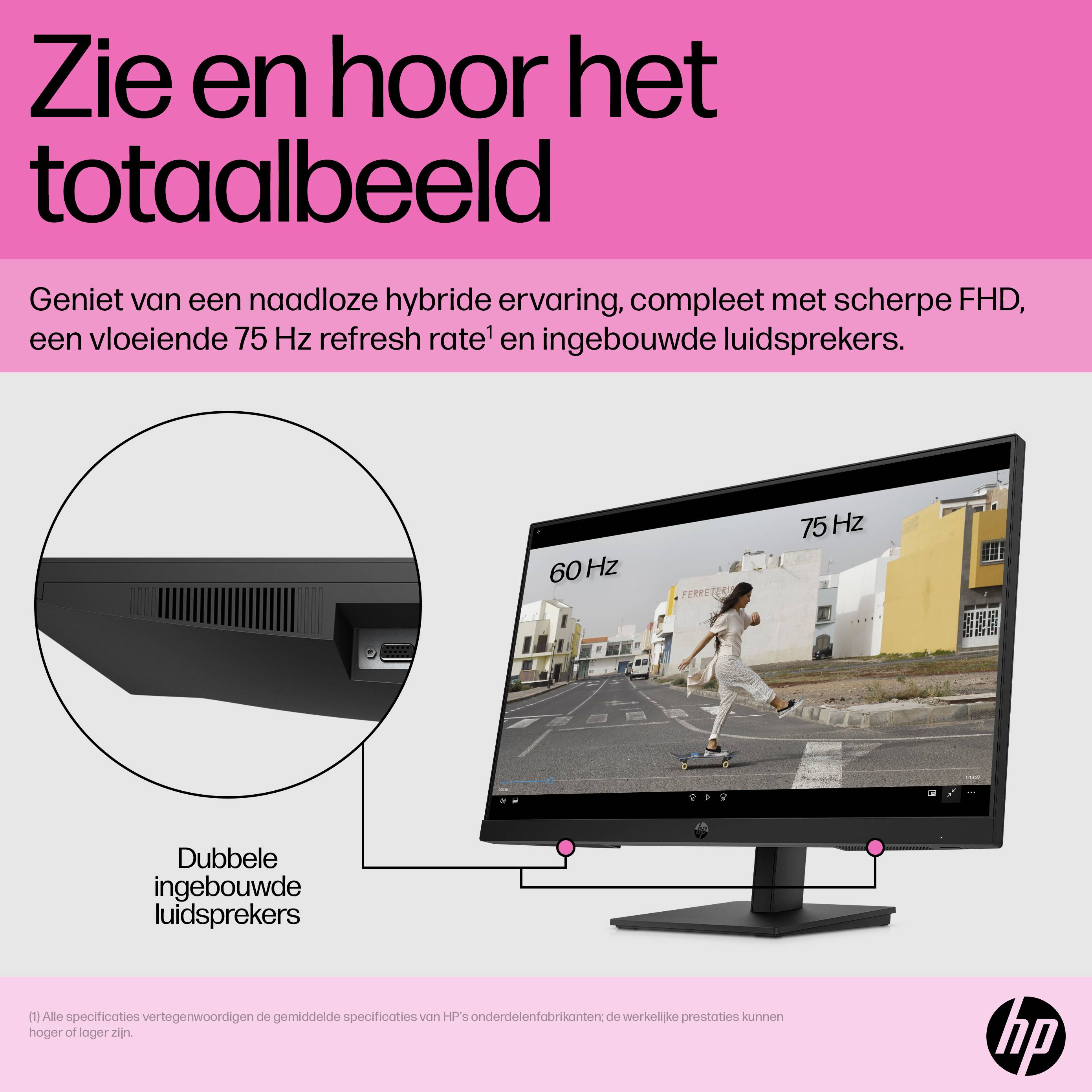 HP P24h G5 computer monitor 60,5 cm (23.8") 1920 x 1080 Pixels Full HD LCD Zwart