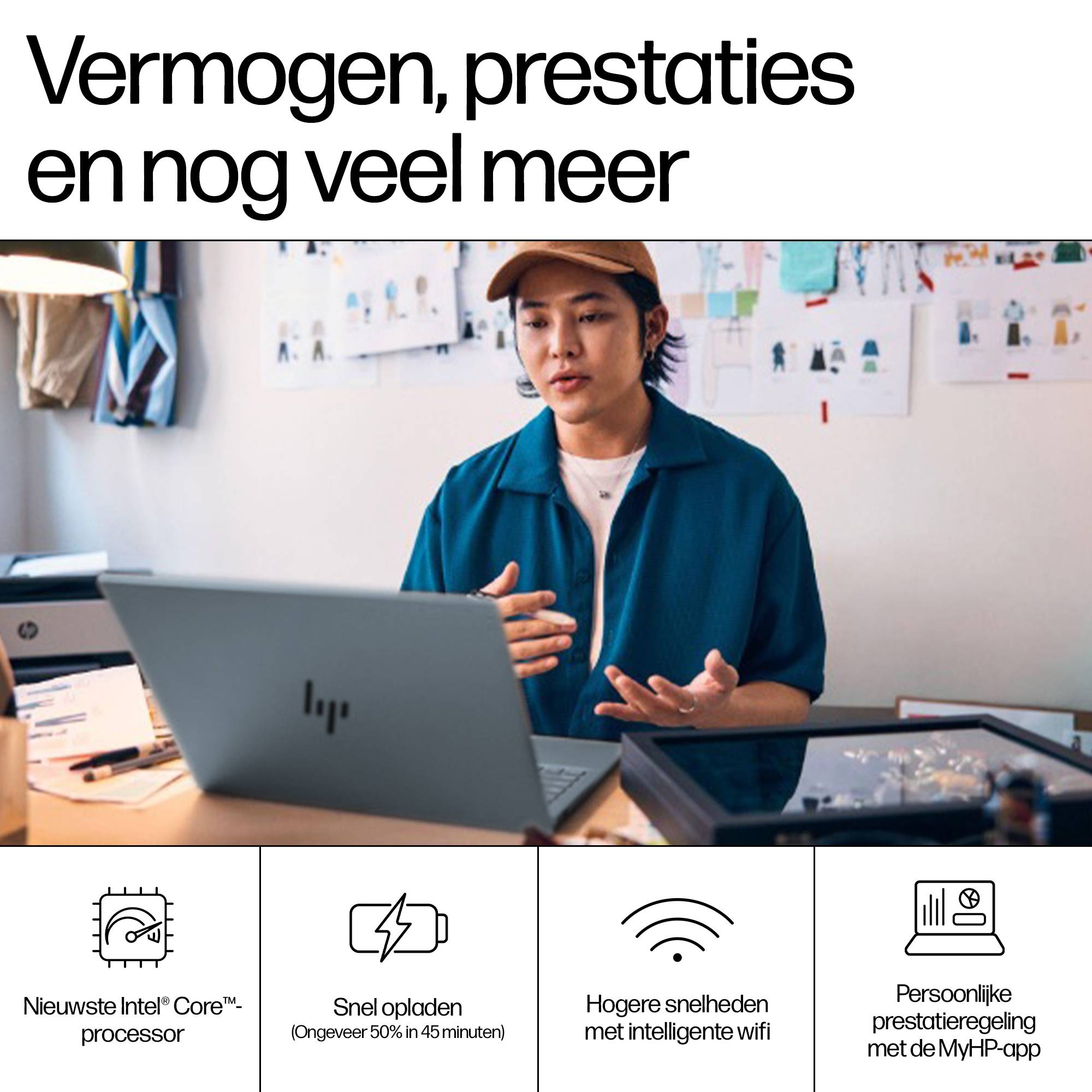 HP Pavilion Plus 14-ew1060nd Intel Core Ultra 7 155H Laptop 35,6 cm (14") 3K 32 GB LPDDR5x-SDRAM 1 TB SSD Wi-Fi 6E (802.11ax) Windows 11 Home Blauw