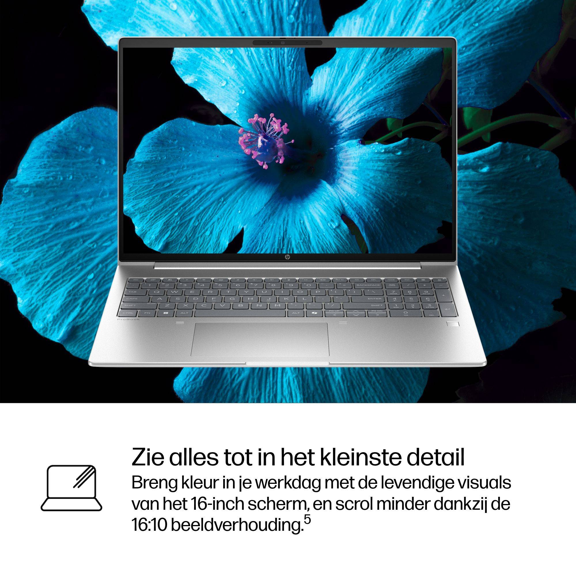 HP ProBook 4 G1i AI Intel Core Ultra 7 255H Laptop 40,6 cm (16") WUXGA 16 GB DDR5-SDRAM 512 GB SSD Wi-Fi 6E (802.11ax) Windows 11 Pro AI PC Zilver QWERTY